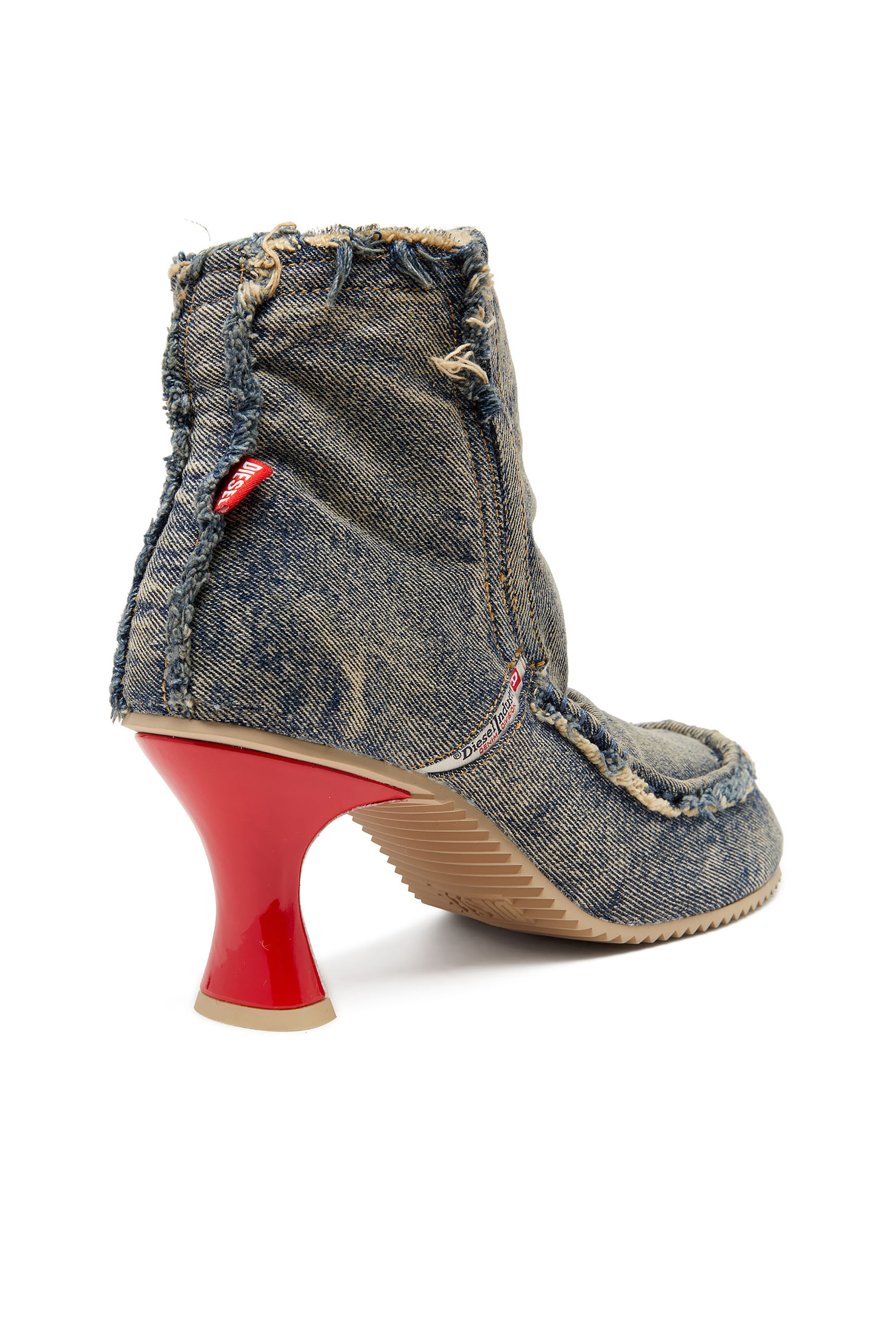 Diesel - D-WOODSTOCK HEEL AB, D-Woodstock - Bottes en denim à talon Femme in Bleu - 4
