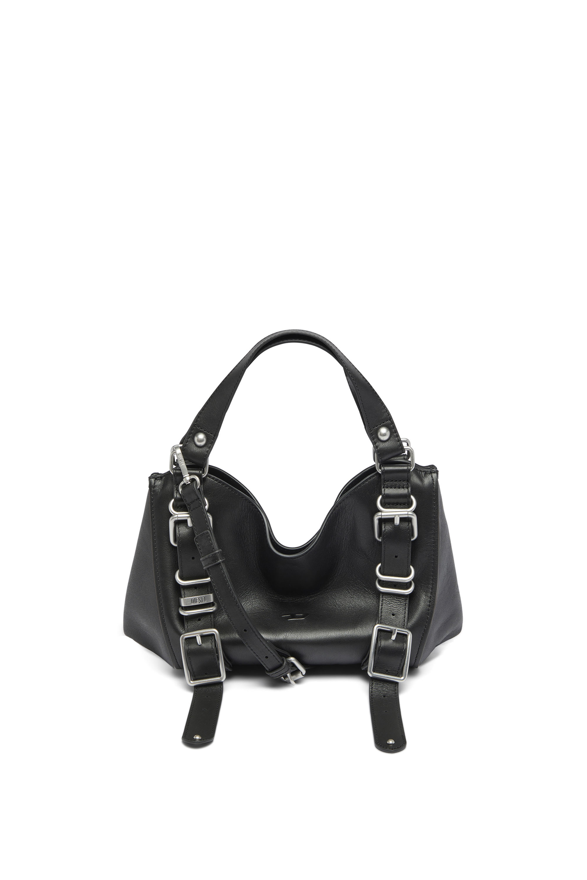 Diesel - D-ONE TOPHANDLE S, D-One-Sac small &agrave; poign&eacute;e sup&eacute;rieure en cuir trait&eacute; Femme in Noir - 2