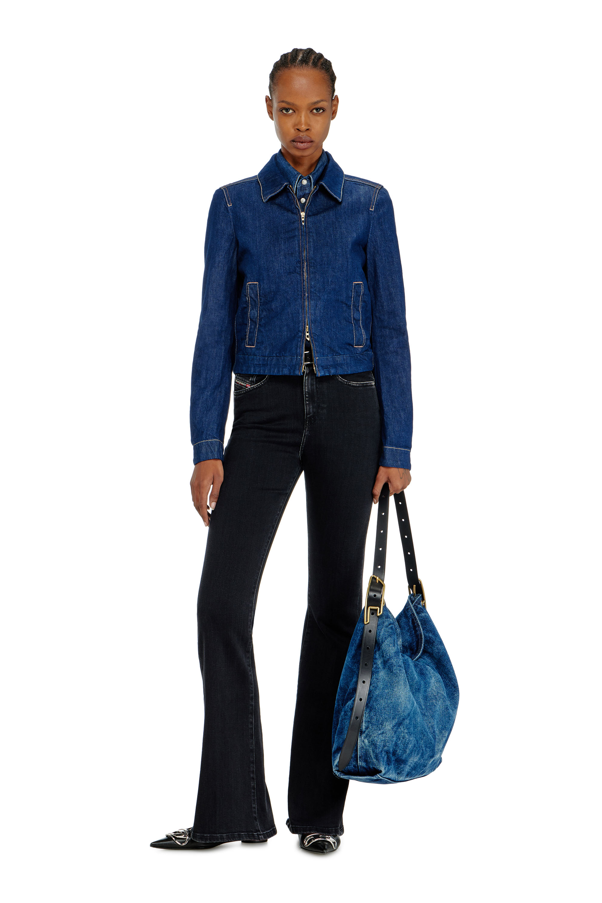 Diesel - DE-CORB, Veste coach en rinse denim Femme in Bleu - 2