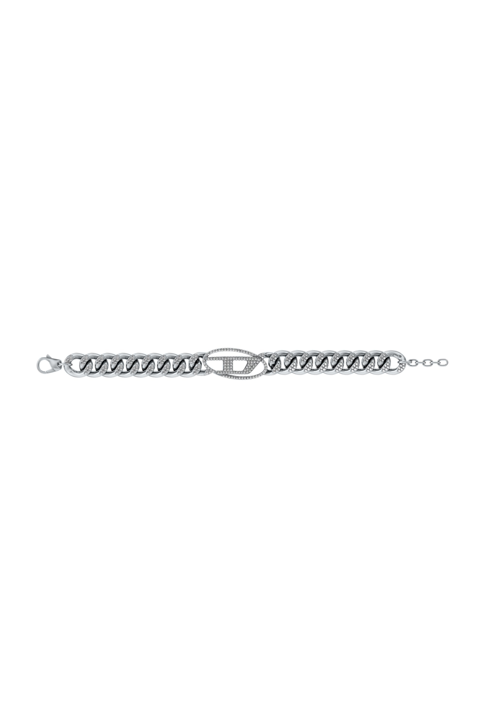 Diesel - DX1707040 JEWELLERY, Bracelet cha&icirc;ne en acier inoxydable oval D avec glitz Mixte in Gris argent&eacute; - 4
