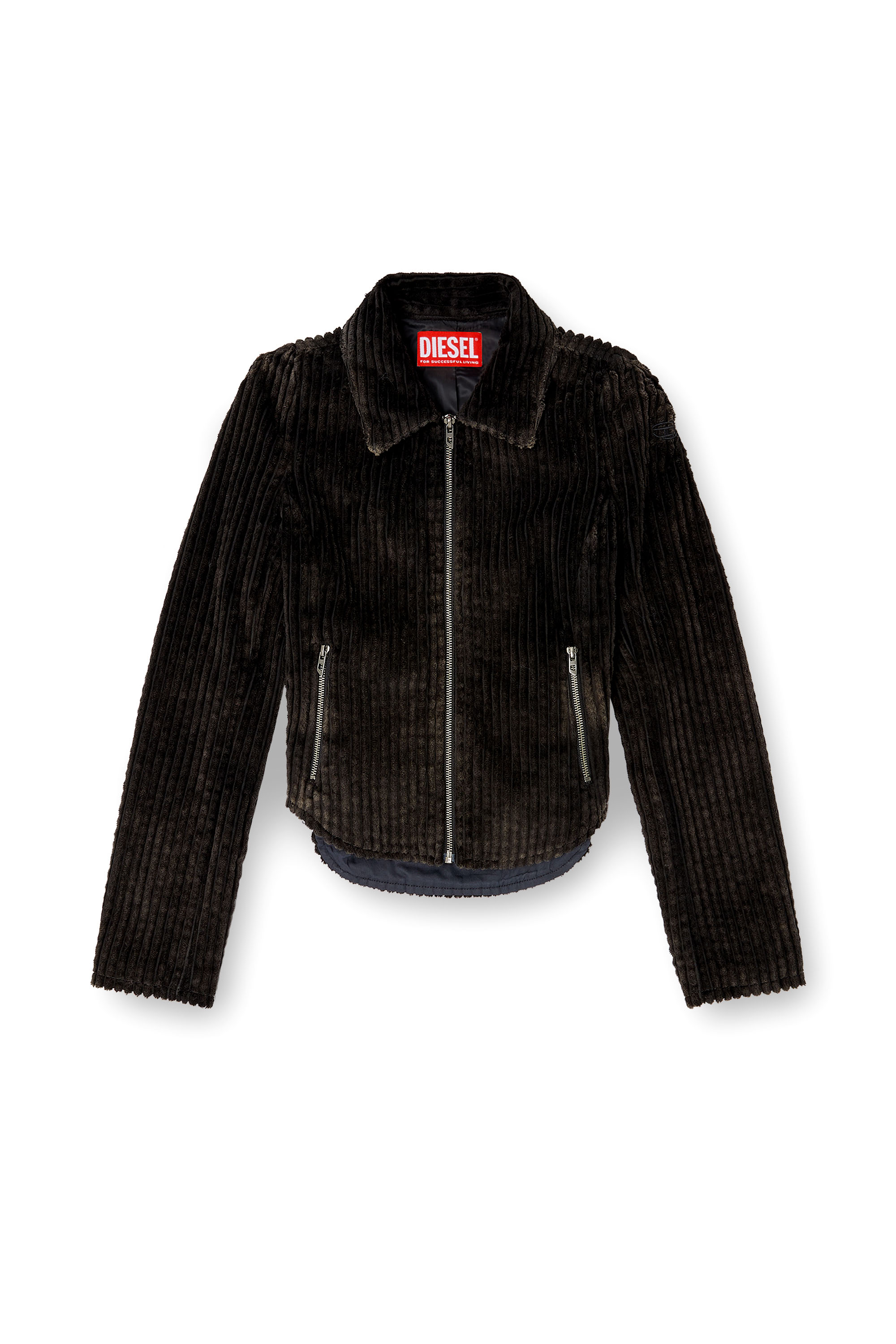 Diesel - G-ENEA, Veste-chemise en velours côtelé de coton Femme in Marron - 3