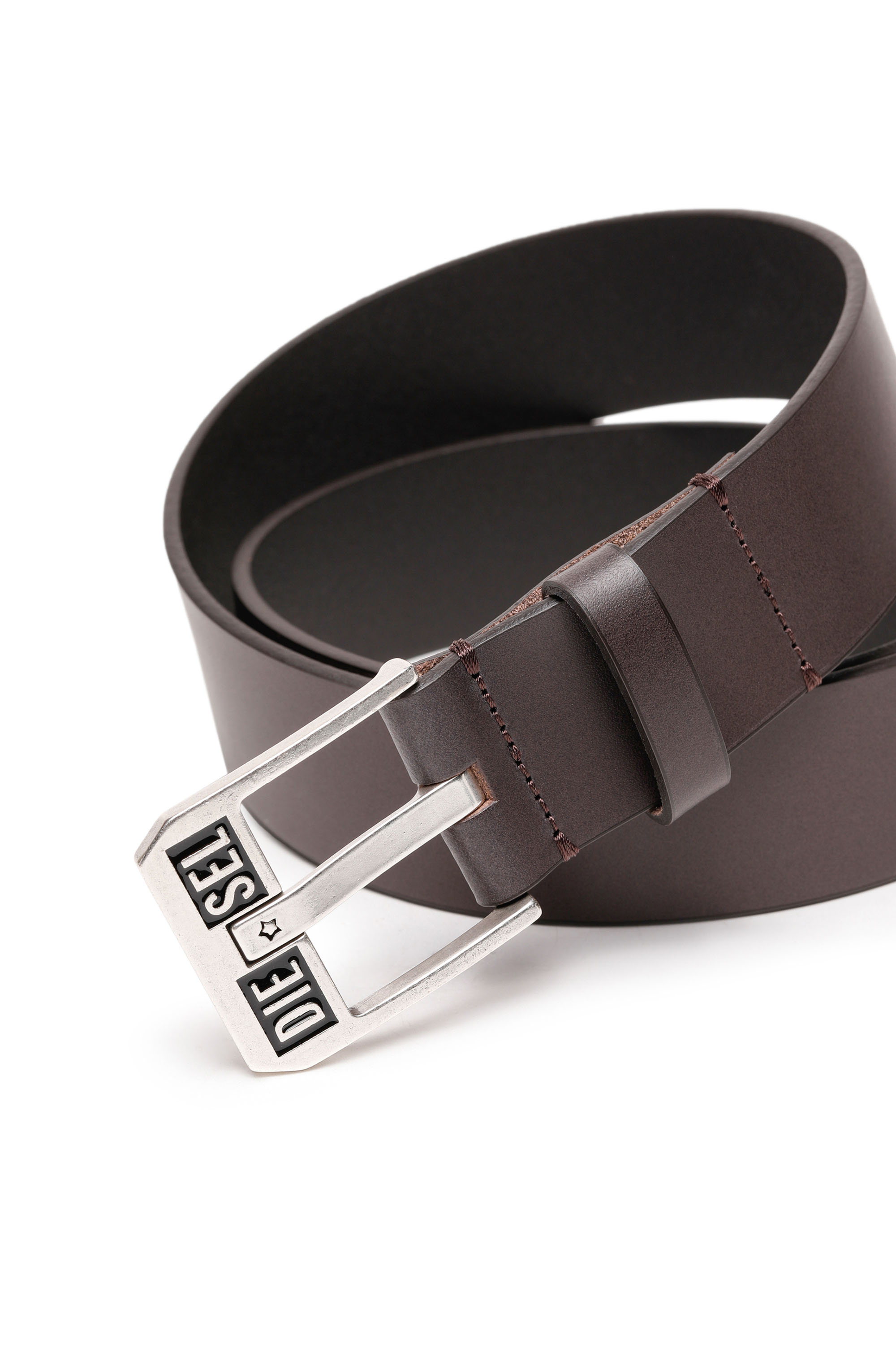 Diesel - BLUESTAR II, Ceinture 3.9 cm en cuir avec boucle logo étoile Homme in Marron - 2