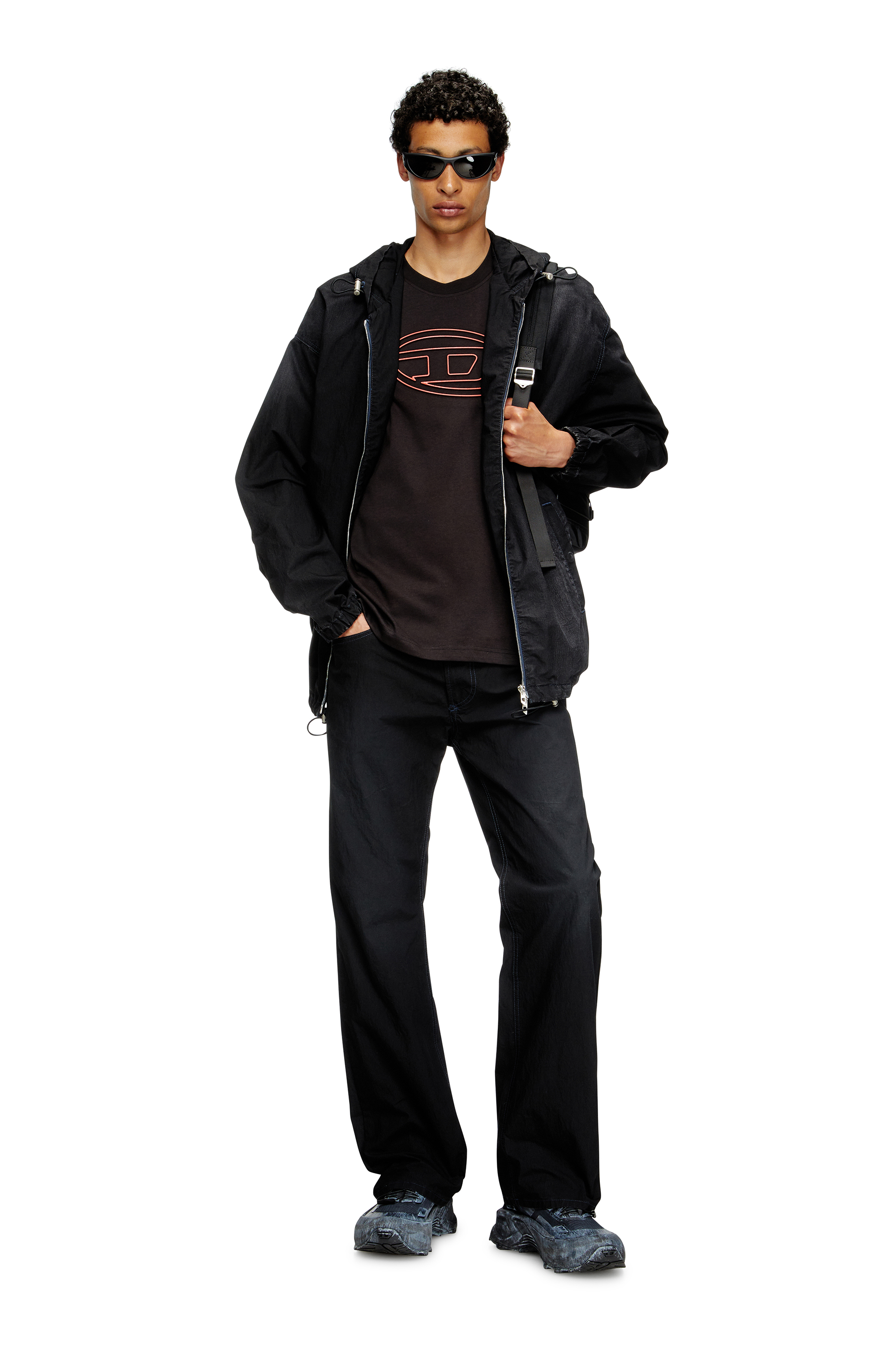 Diesel - TECH-D BACKPACK X, Tech-D-Sac à dos en nylon avec broderie Oval D Mixte in Noir - 6