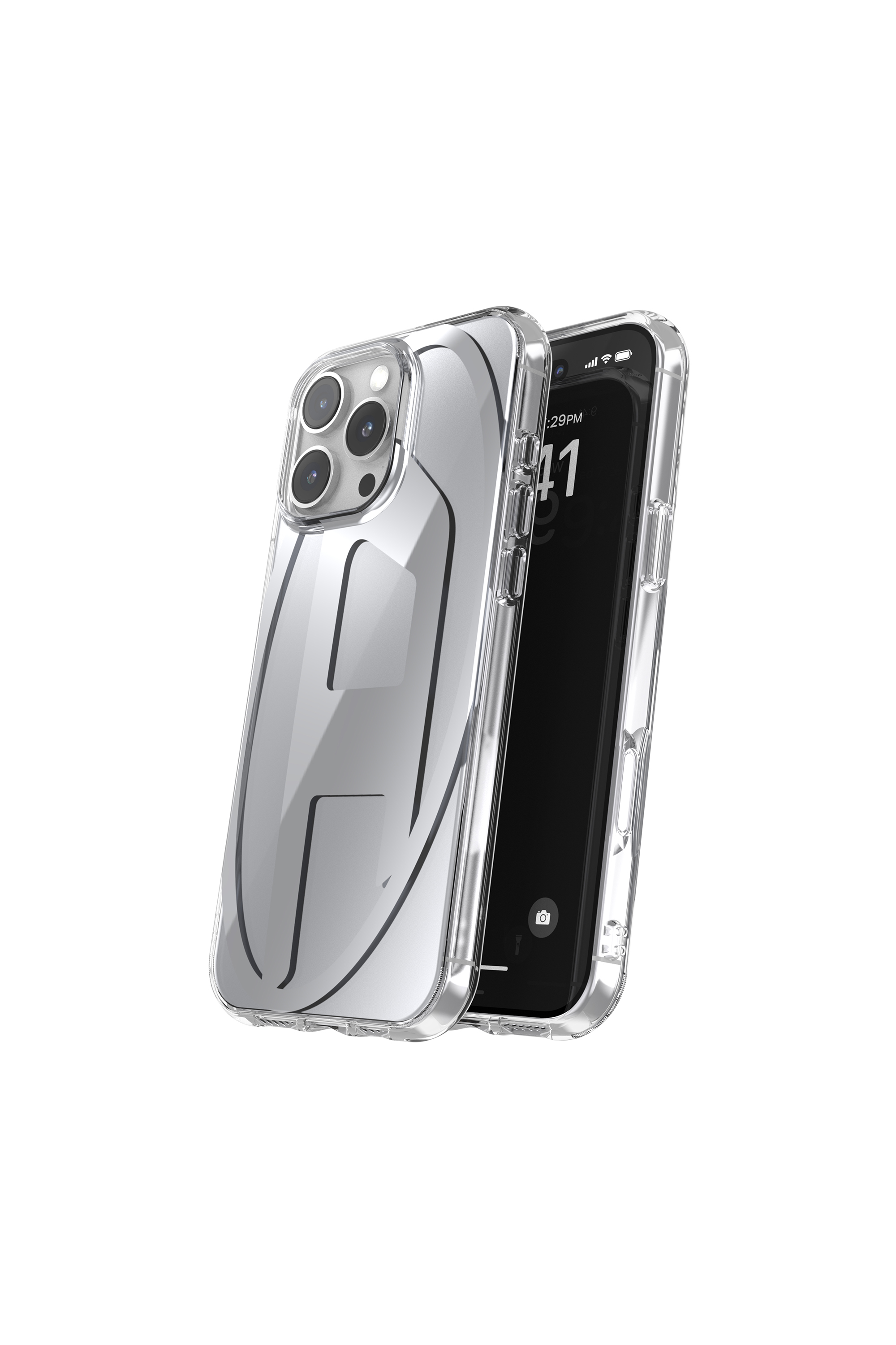 Diesel - 60162 AOP CASE, Coque miroir ovale pour l'iP 16 Pro Max Mixte in Gris - 2