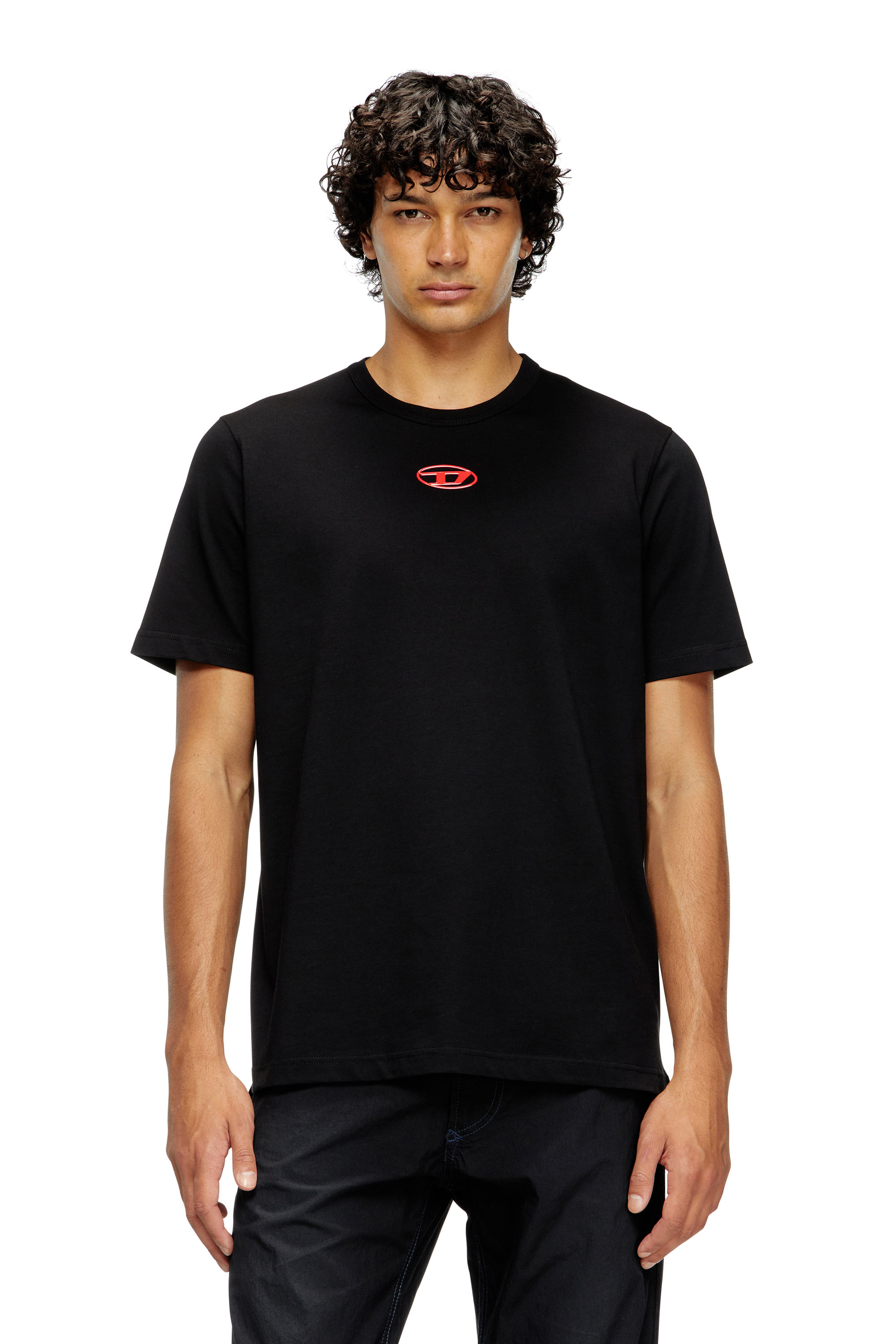 Diesel - T-ADJUST-OD, T-shirt avec logo Oval D métallisé Homme in ToBeDefined - 1