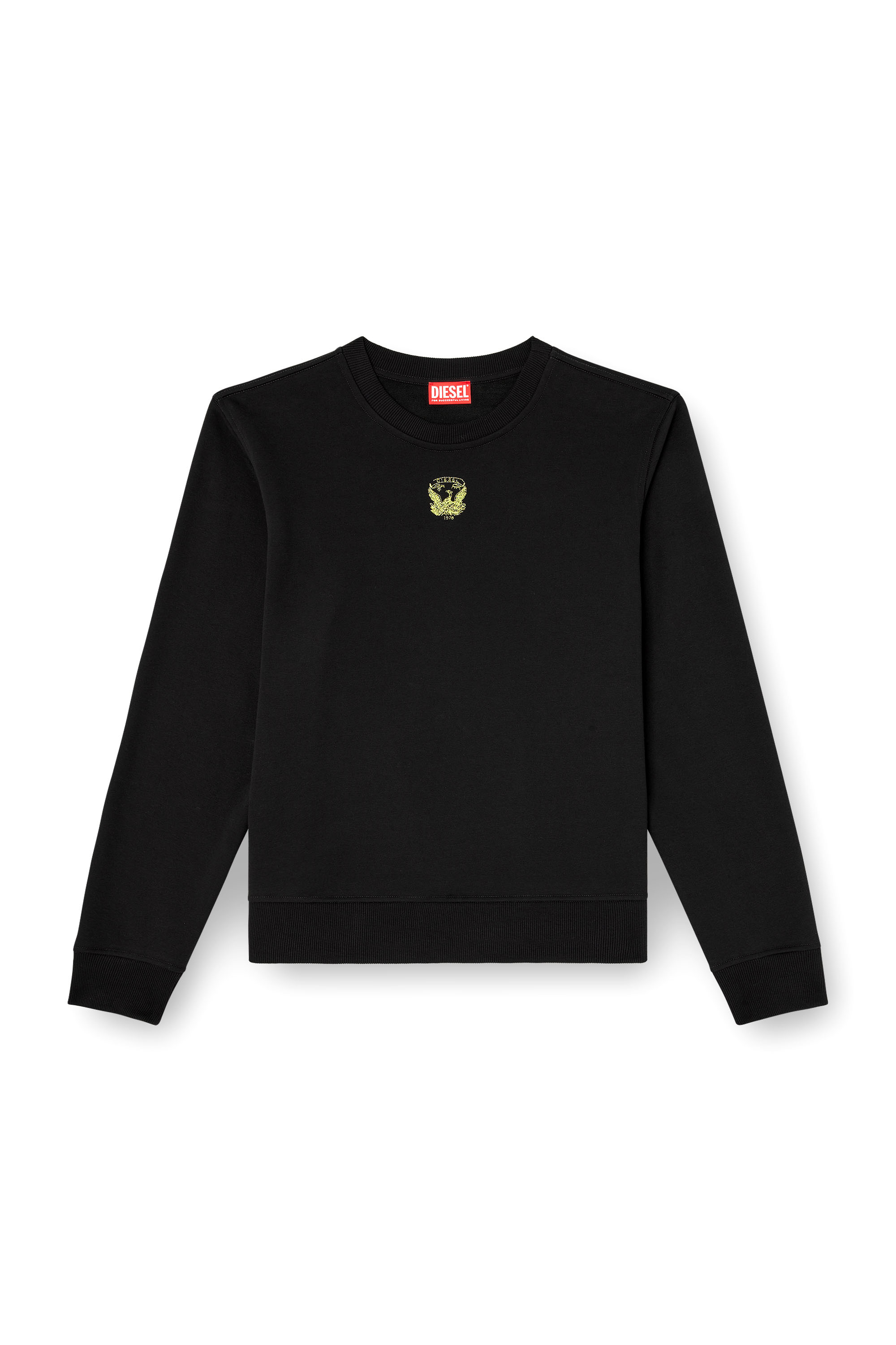 Diesel - S-GINN-T1, Sweat-shirt avec phénix brodé Homme in Noir - 3