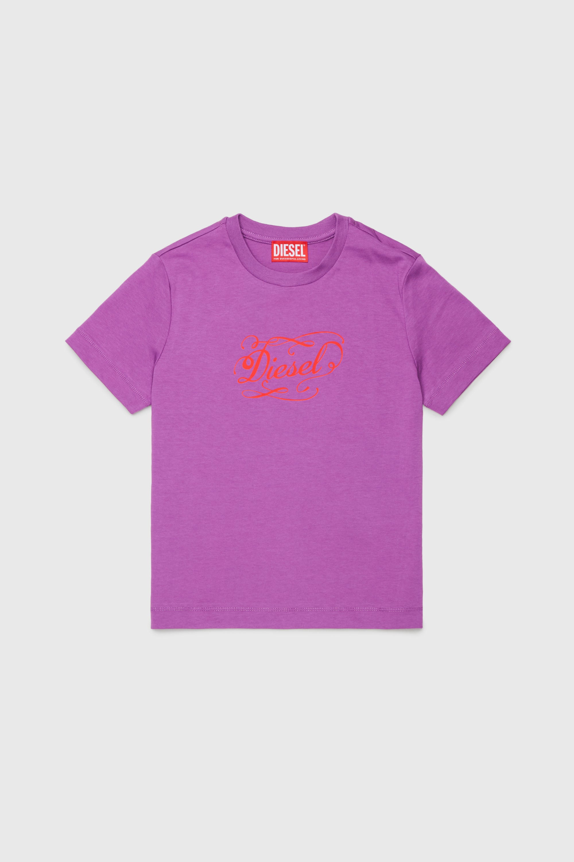 Diesel - TORSAL, T-shirt en coton avec imprim&eacute; logo fantaisie Femme in Violet - 1