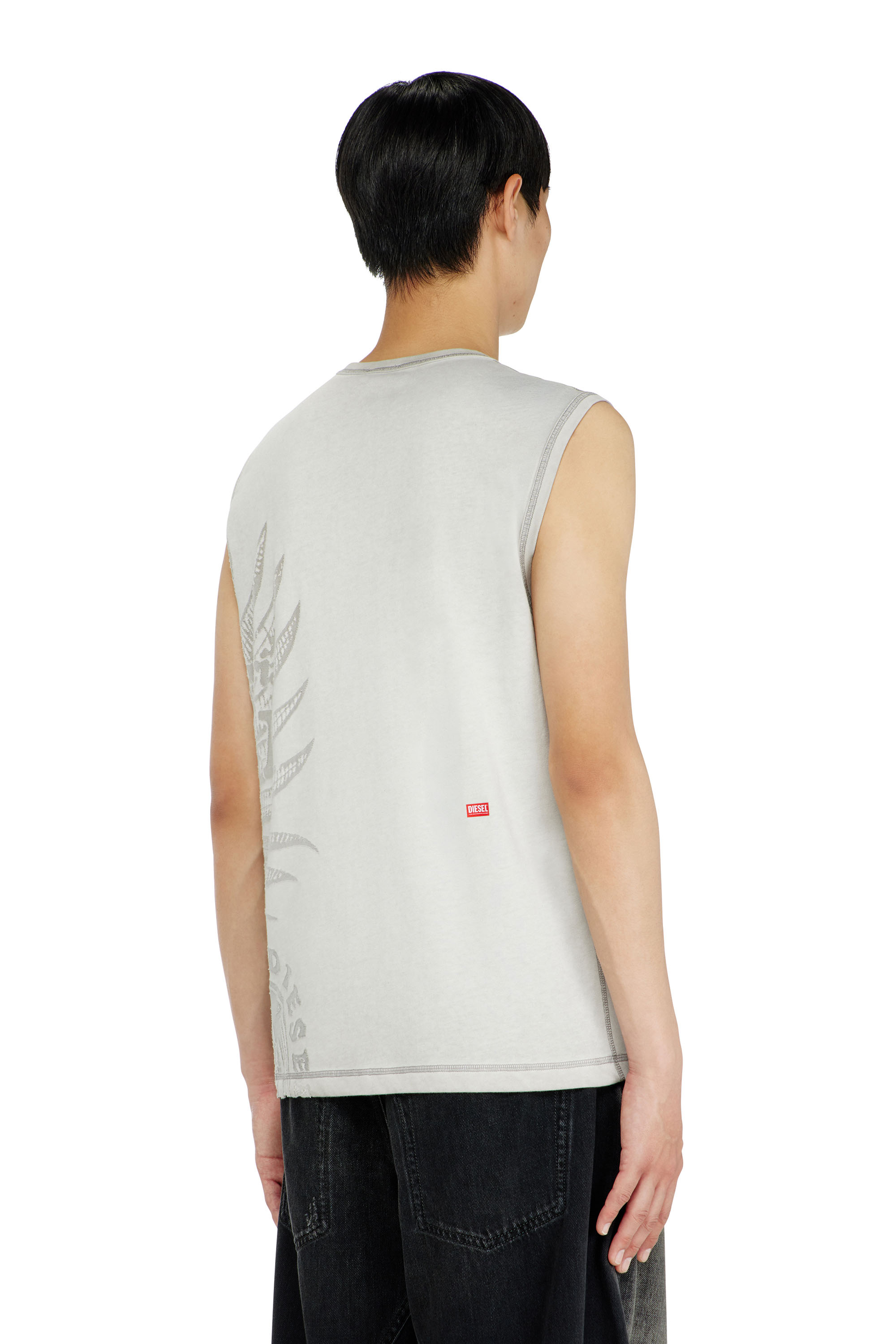 Diesel - T-RAWBISCO, D&eacute;bardeur sans manches avec graphismes emboss&eacute;s Homme in Gris - 4