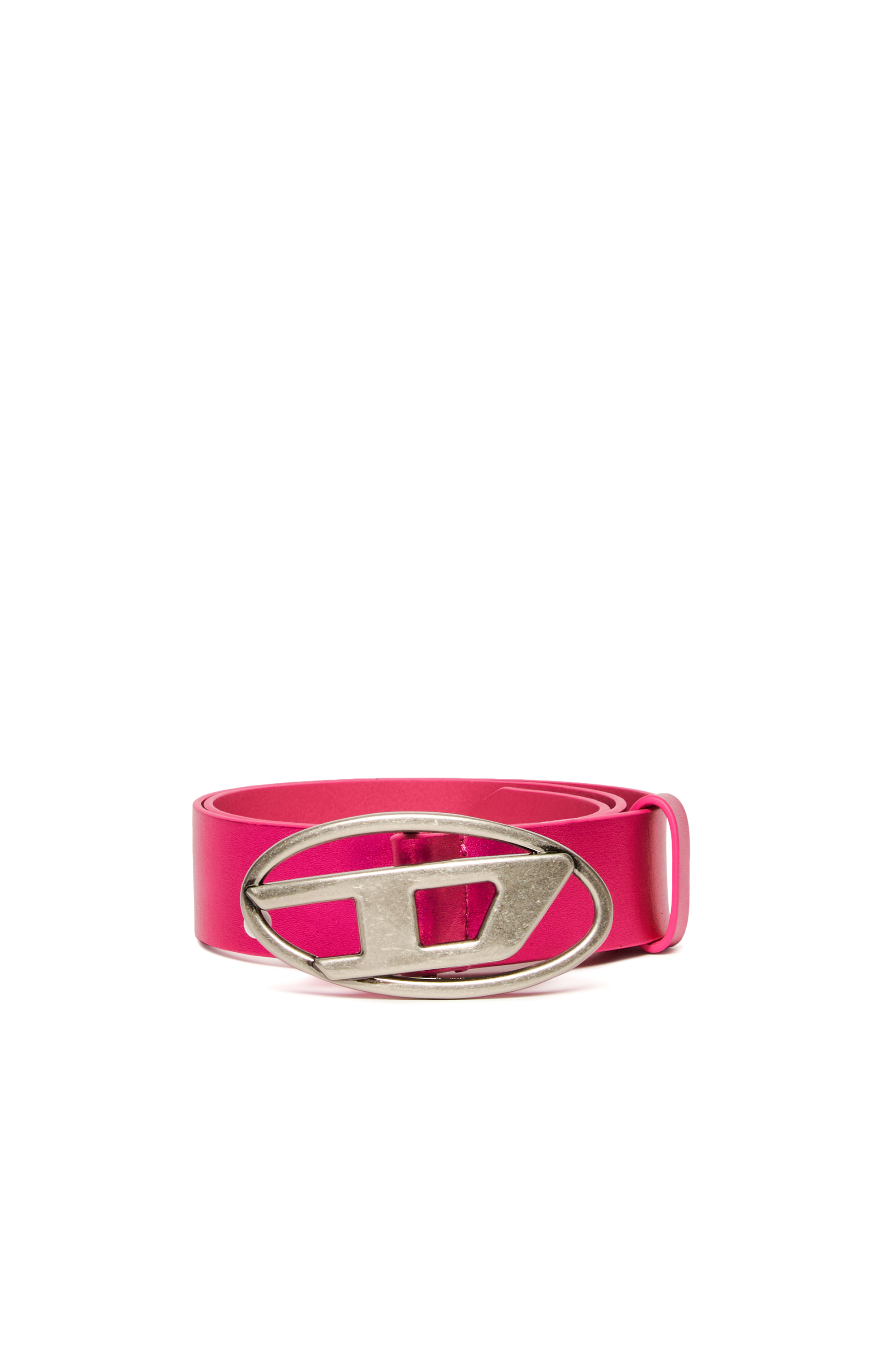 Diesel - B1DR, Ceinture en cuir avec boucle en D ovale Mixte in Rose - 1