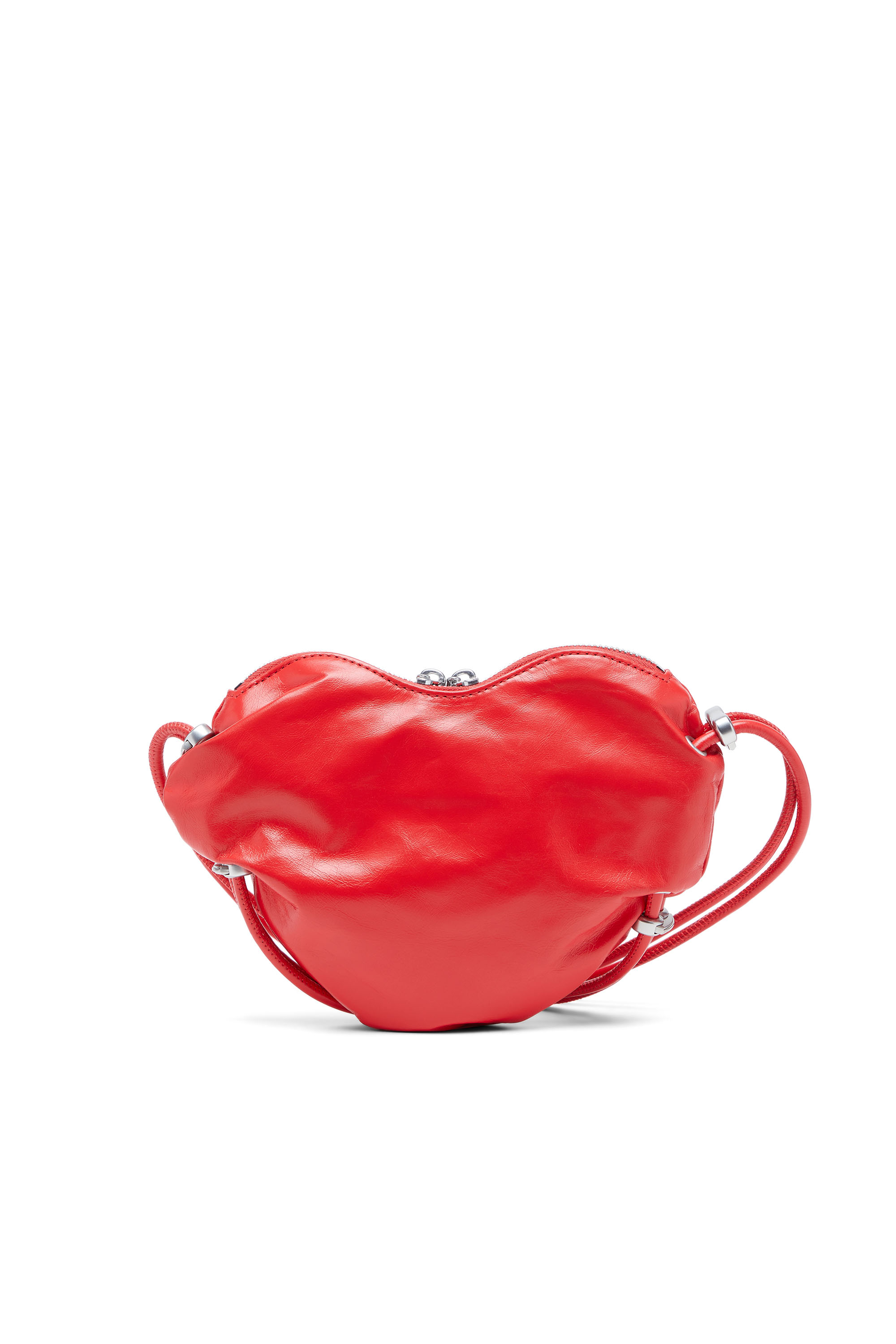 Diesel - SCRUNCH-D HEART, Scrunch-D-Heart-Sac à bandoulière en cuir froissé Femme in Rouge - 2