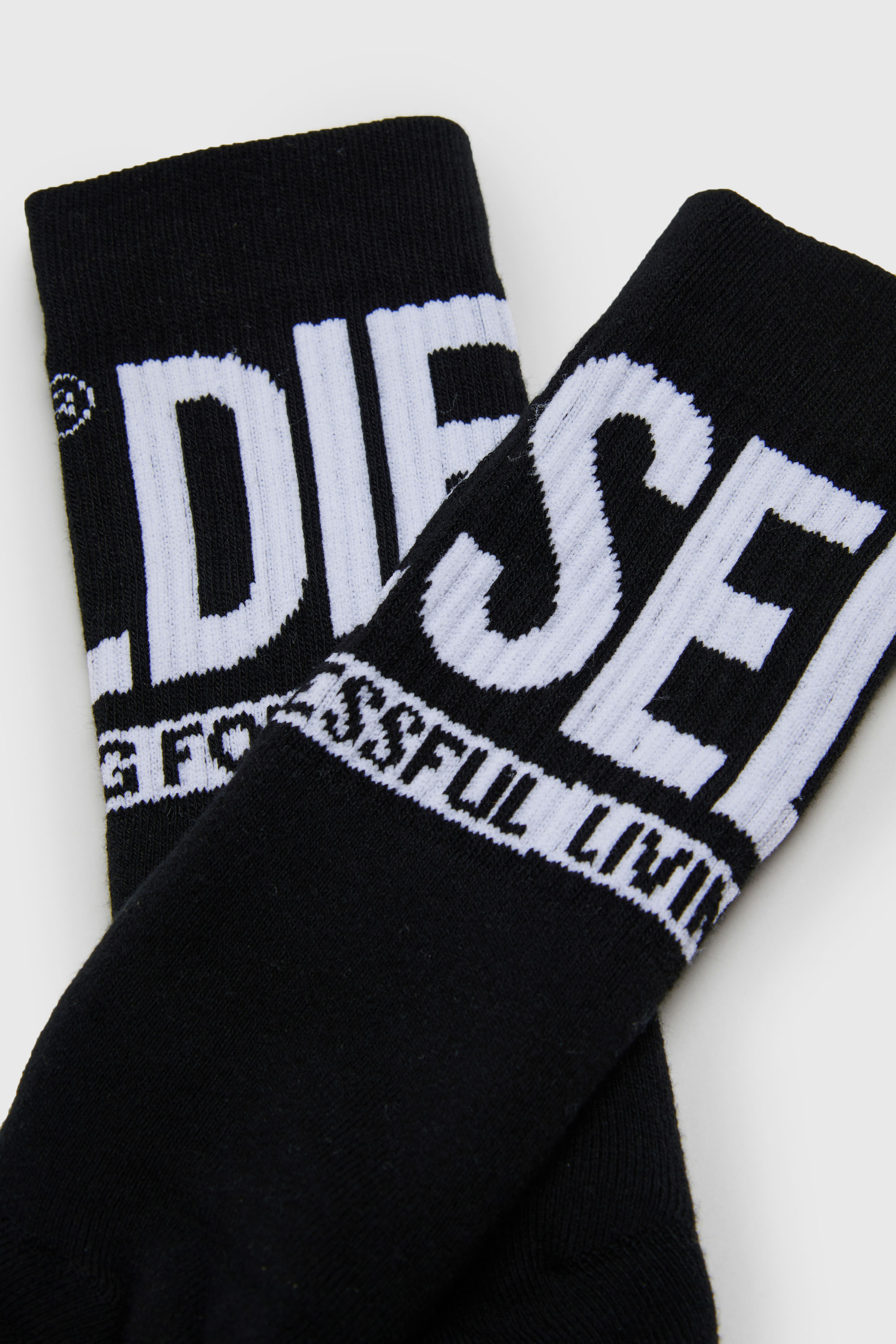 Diesel - SKM-ZRAYBIPACK, Lot de deux paires de chaussettes avec logo Homme in Noir - 2