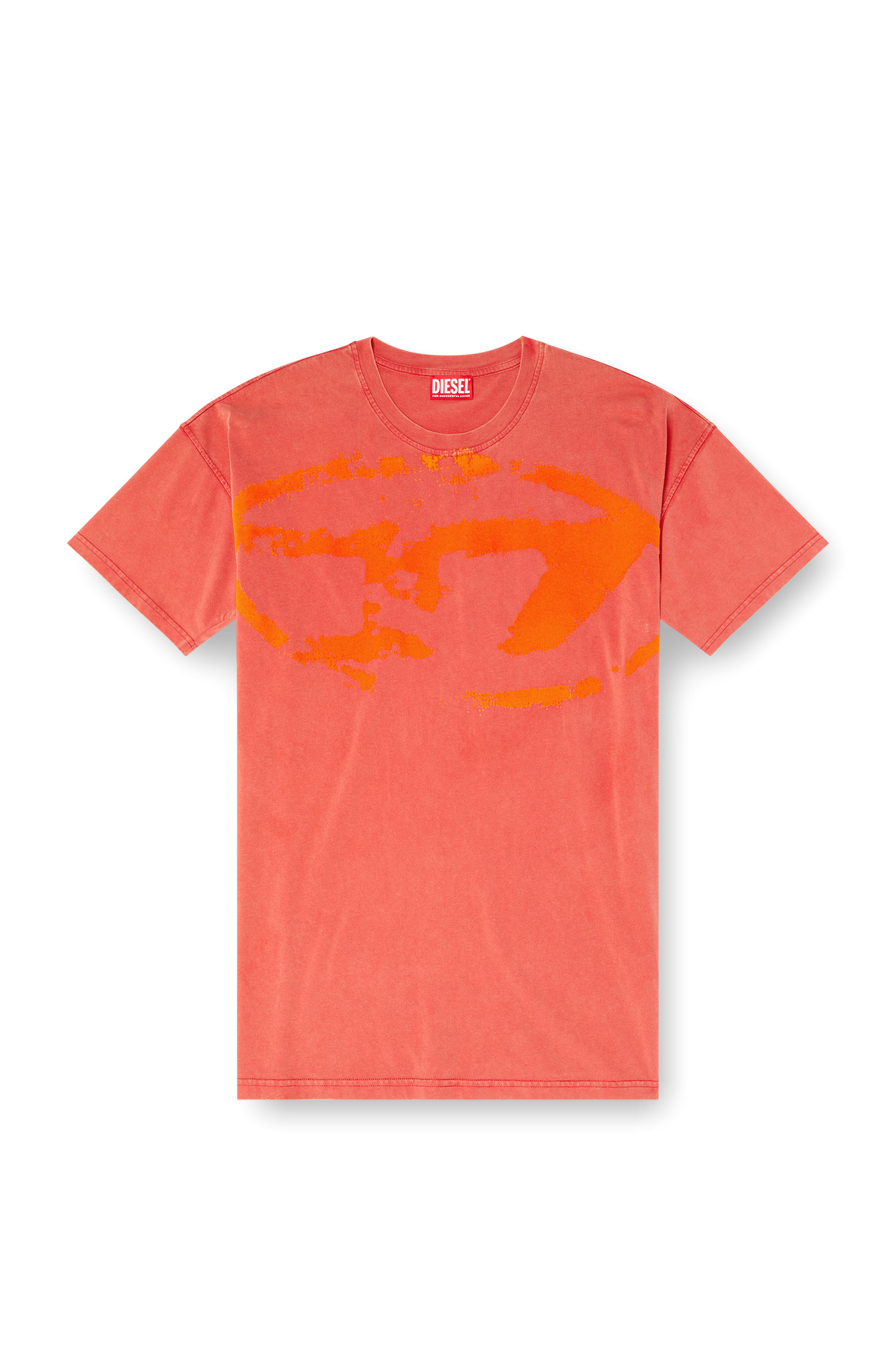 Diesel - T-BOXT-R21, T-shirt délavé à l'acide avec logo floqué Oval D Homme in ToBeDefined - 3