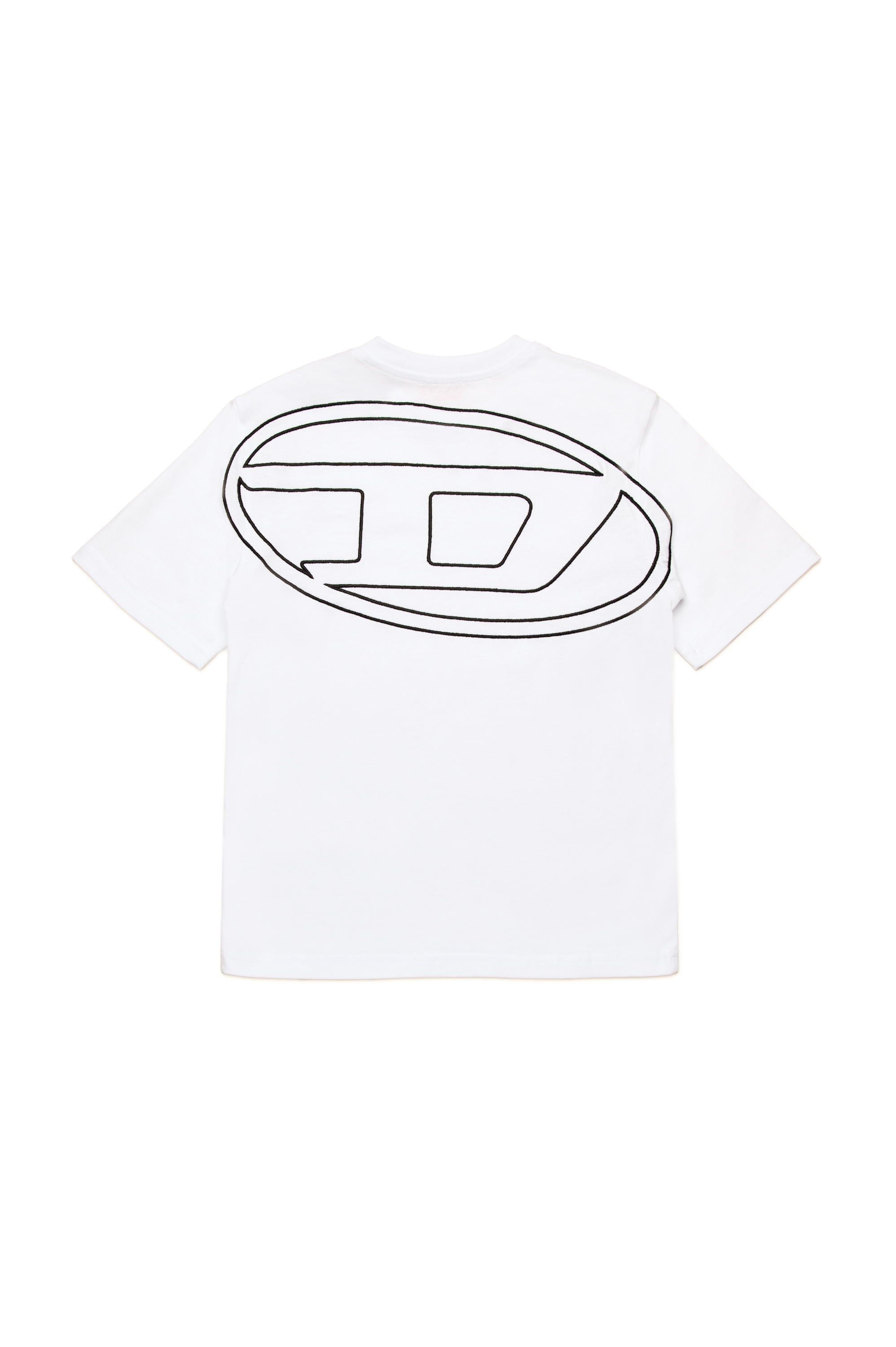 Diesel - TBOGGYMEGOVALD OVER, T-shirt avec mega broderie Oval D Homme in Blanc - 2