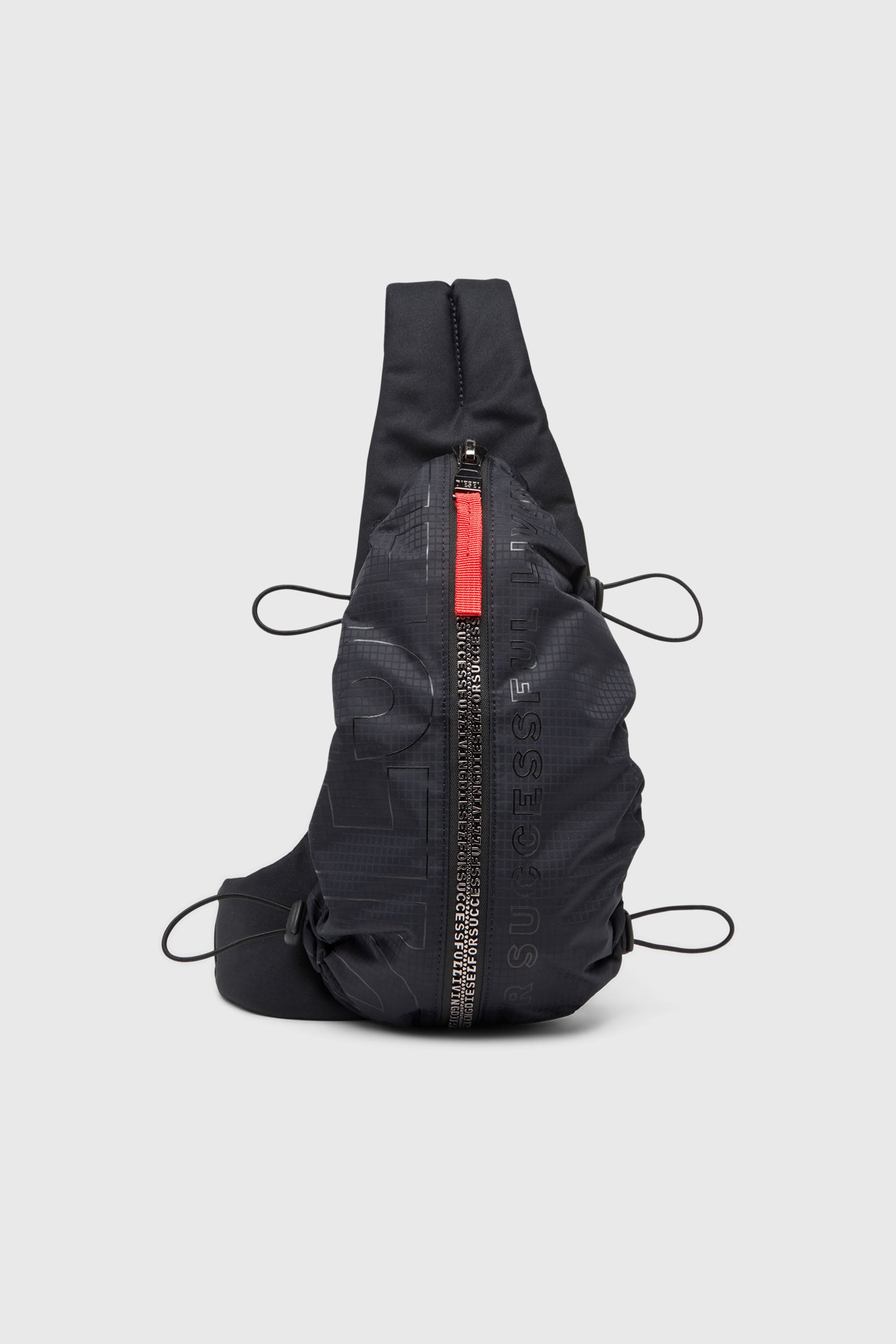 Diesel - ZIP-D CROSSBODY X, Zip-D-Sac &agrave; bandouli&egrave;re en jacquard &agrave; carreaux Homme in Noir - 1