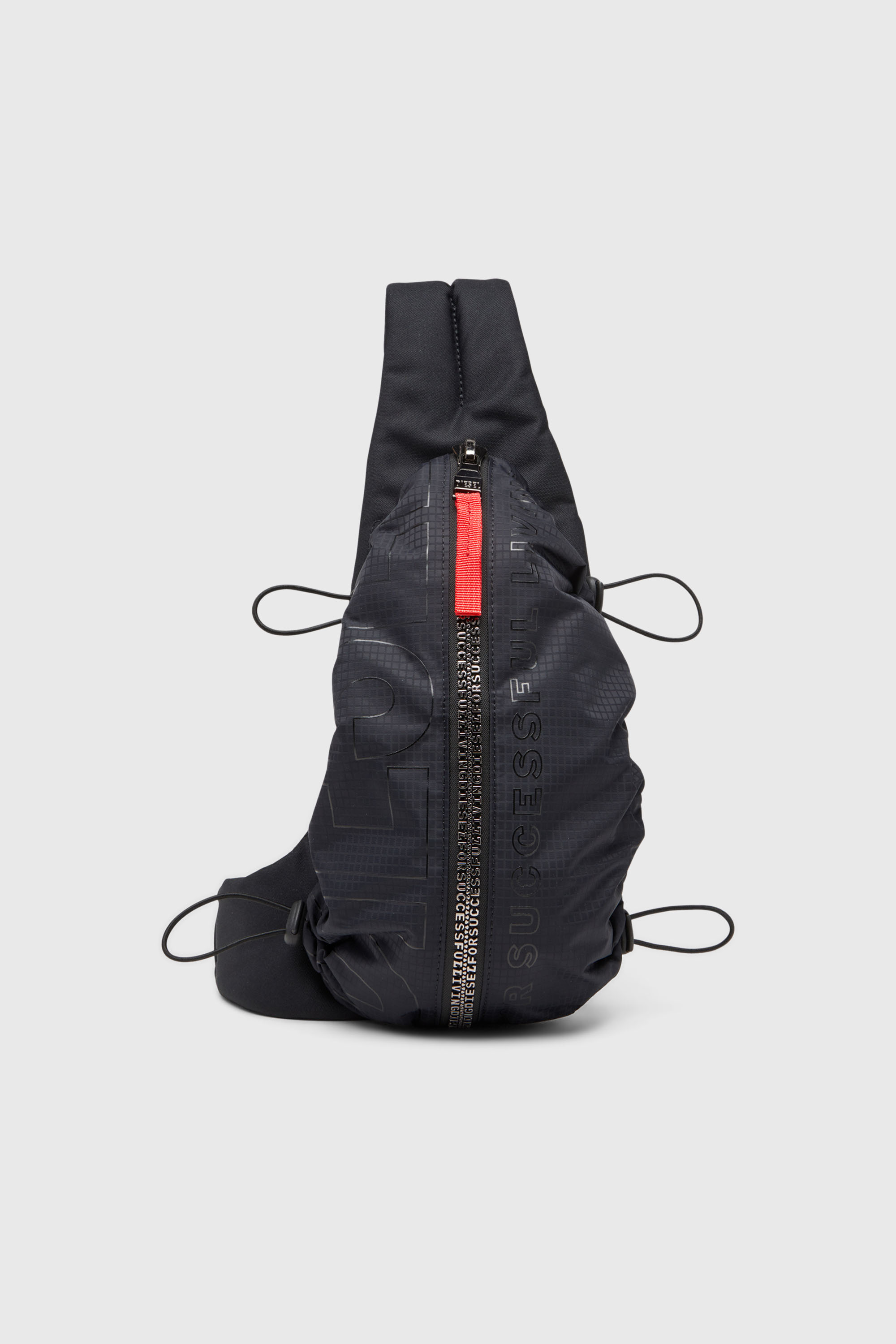 Diesel - ZIP-D CROSSBODY X, Zip-D-Sac &agrave; bandouli&egrave;re en jacquard &agrave; carreaux Homme in Noir - 1