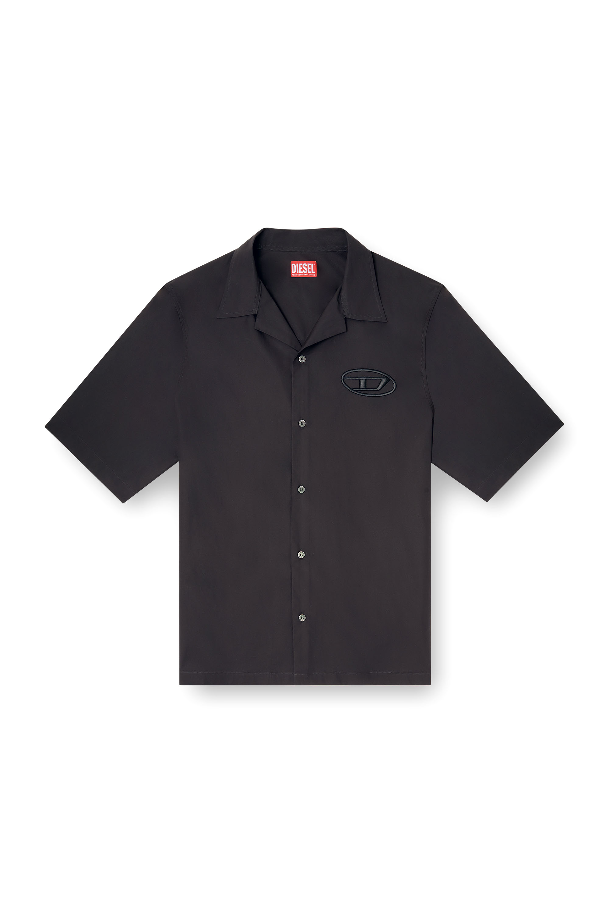 Diesel - S-MAC-PCAL, Chemise de bowling avec logo Oval D Homme in Noir - 3