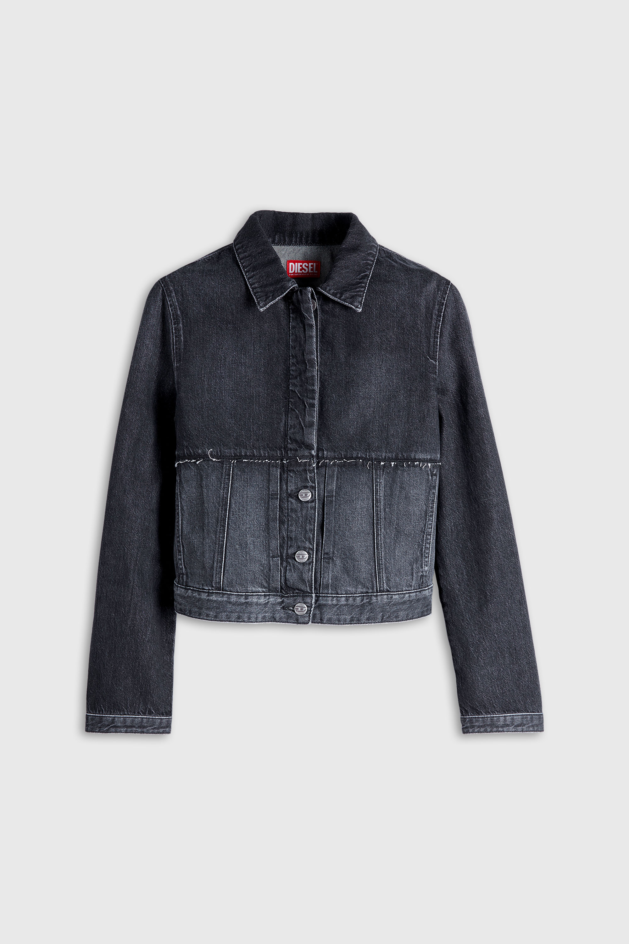 Diesel - DE-KATO-SE, Jacket in sectioned denim Femme in Noir - 2
