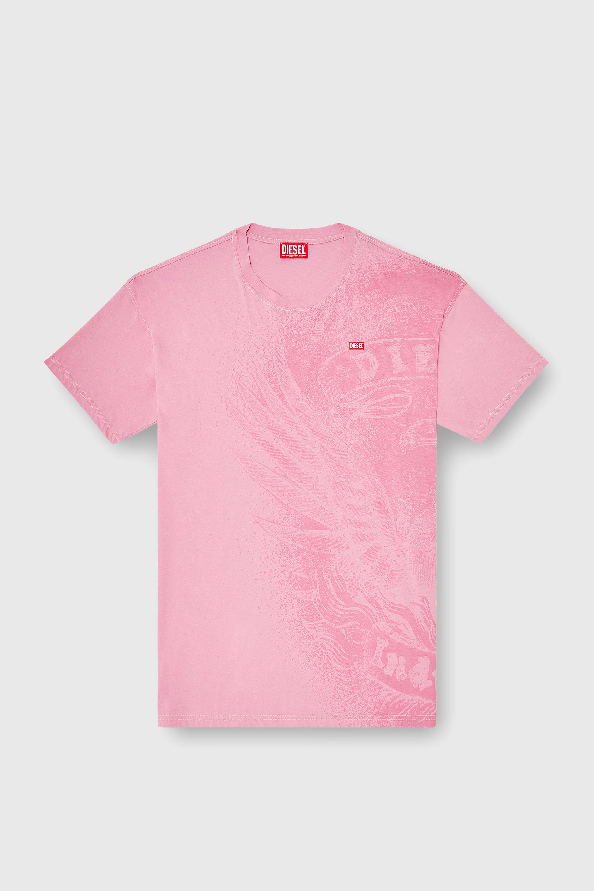 Diesel - T-BOXT-AA3, T-shirt d&eacute;contract&eacute; avec impressions pigmentaires Homme in Rose - 2
