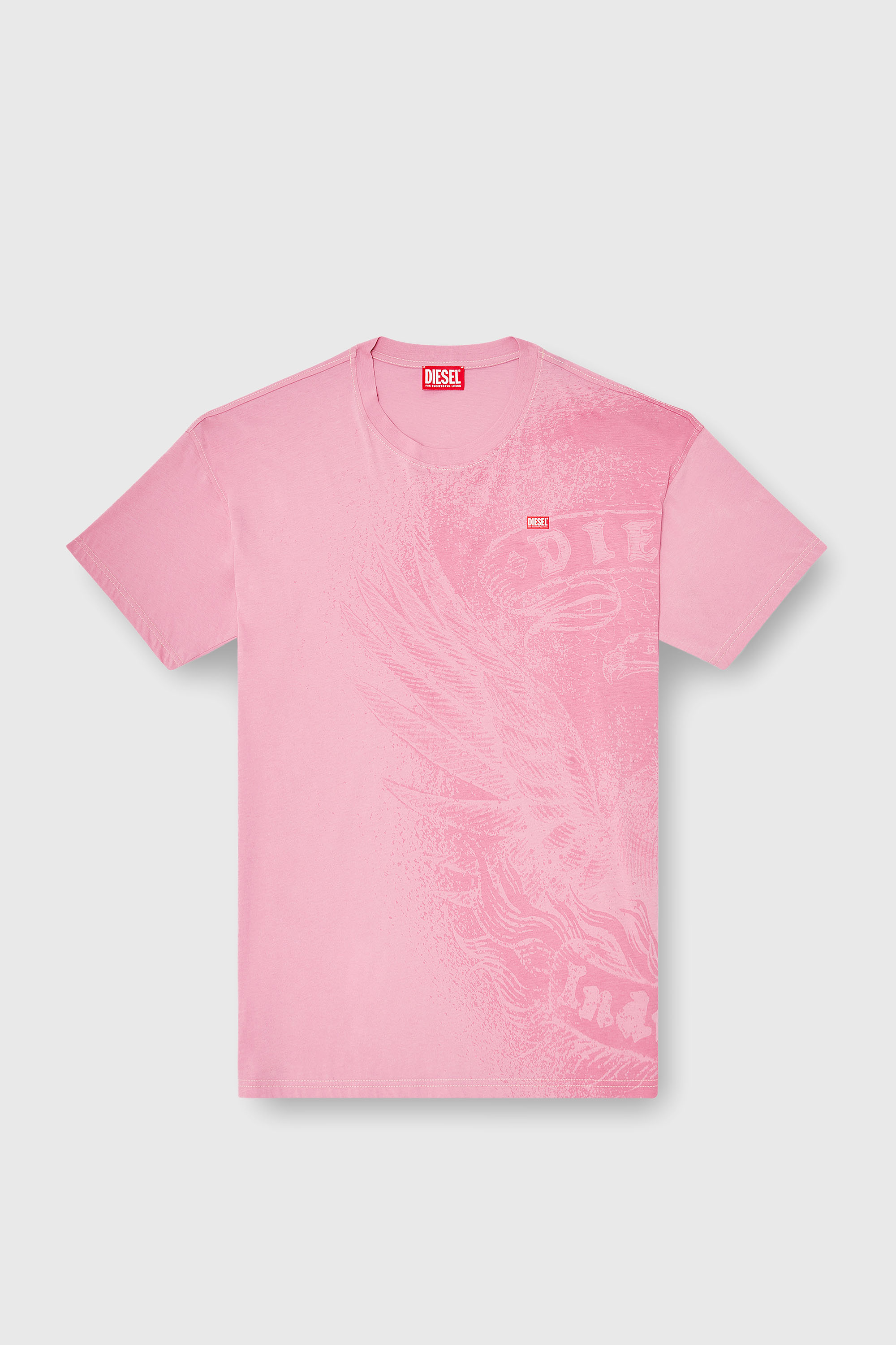 Diesel - T-BOXT-AA3, T-shirt d&eacute;contract&eacute; avec impressions pigmentaires Homme in Rose - 2