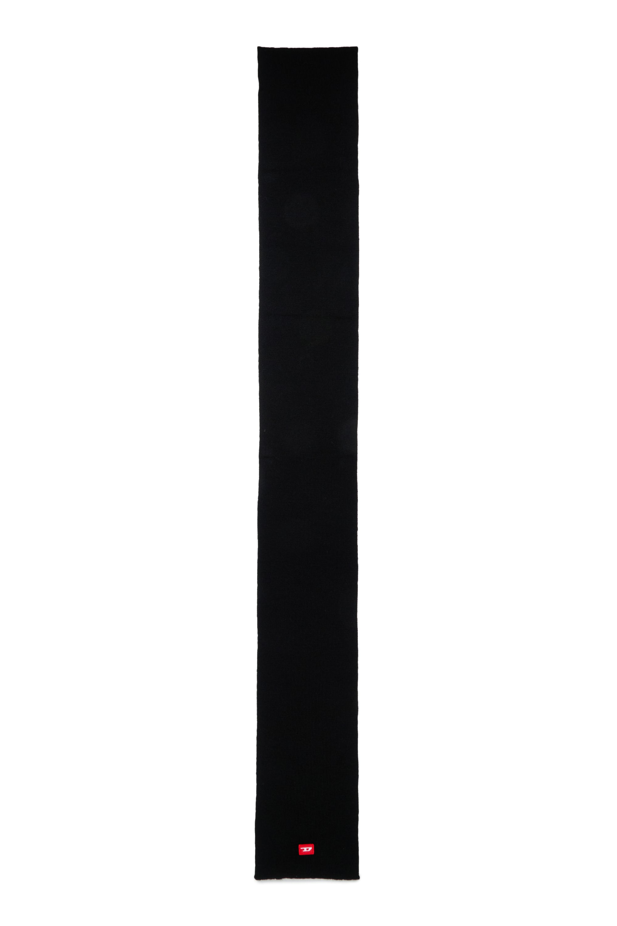 Diesel - RLOT, &Eacute;charpe en m&eacute;lange de laine avec patch logo D Mixte in Noir - 2