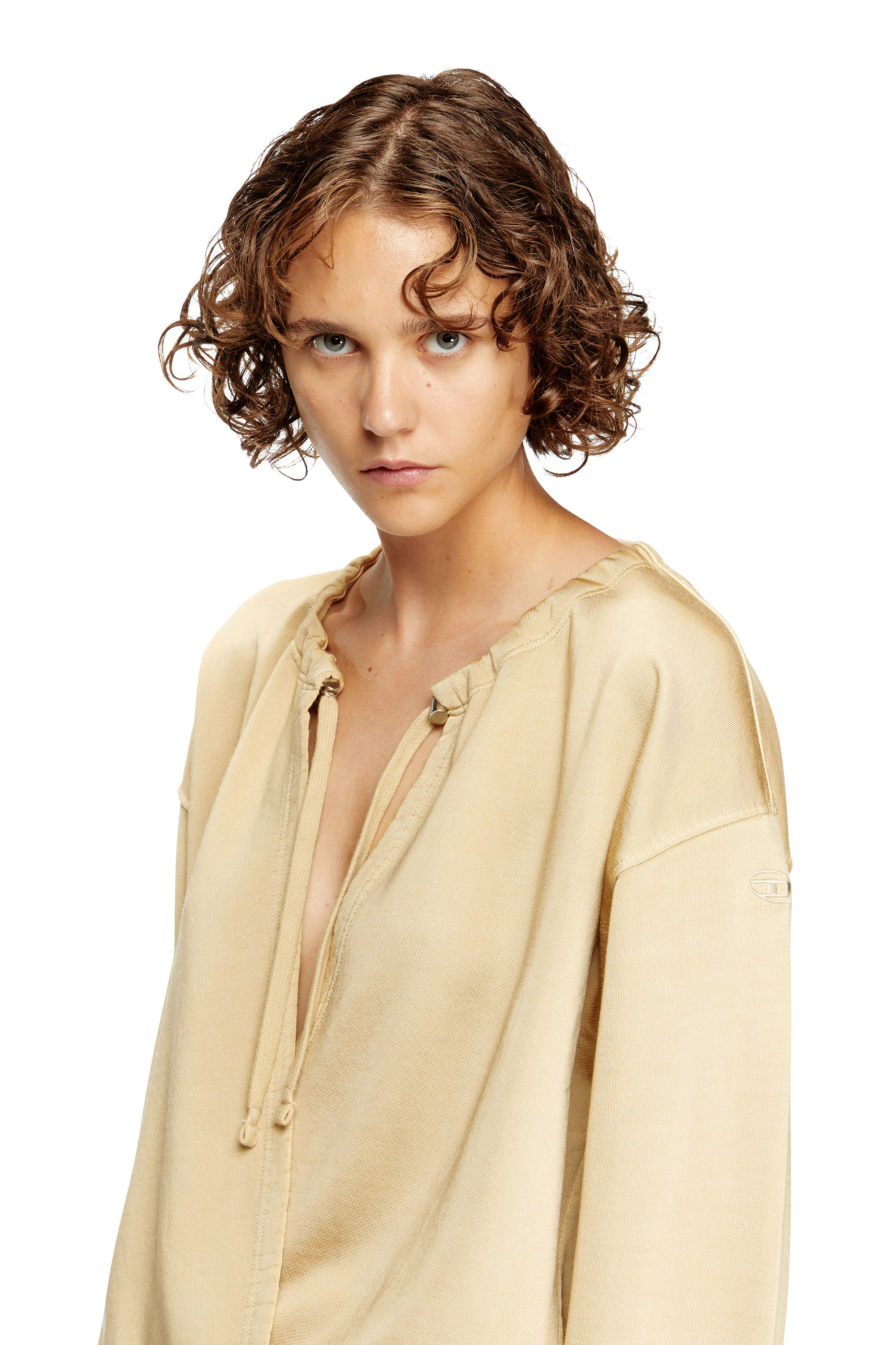 Diesel - D-CREED, Robe drapée avec jupe froncée Femme in Beige - 5