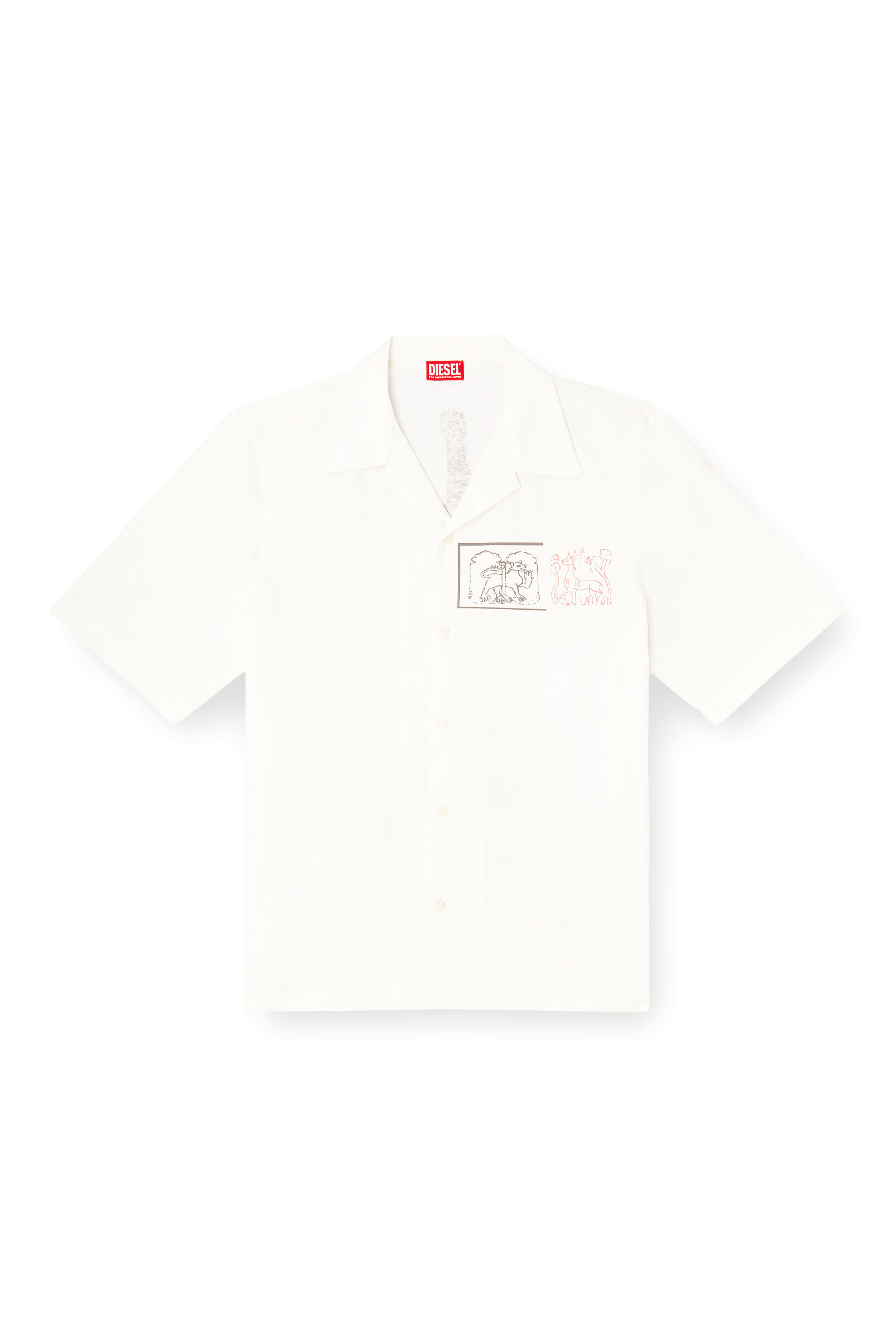 Diesel - S-BRACK-A-HGBS, Chemise avec imprimé épée Homme in Blanc - 3