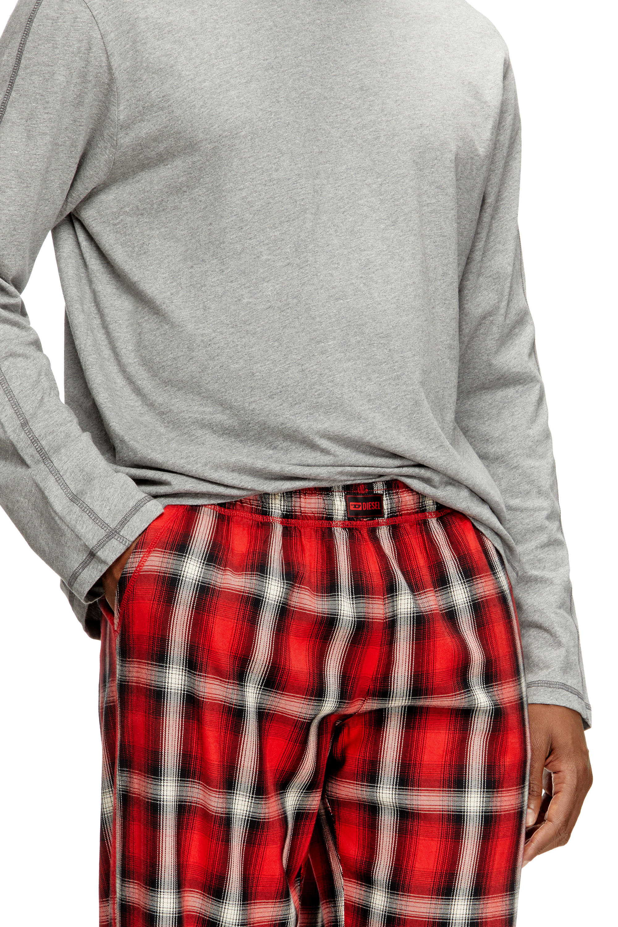 Diesel - KIT-LIAM, Ensemble de pyjama en coton avec pantalon à carreaux Homme in Polychrome - 3