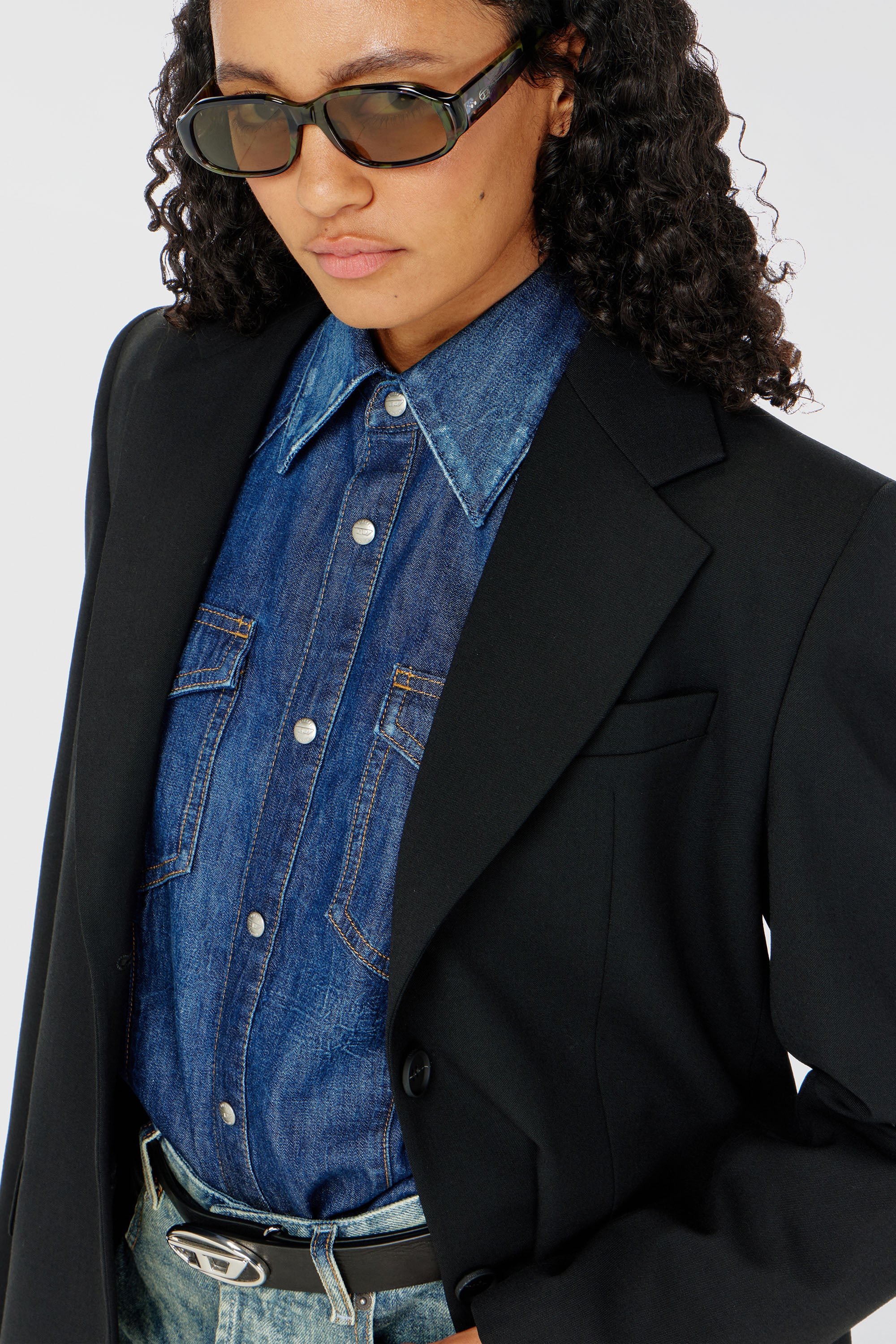 Diesel - G-KESS-R1, Blazer en m&eacute;lange de laine Femme in Noir - 5