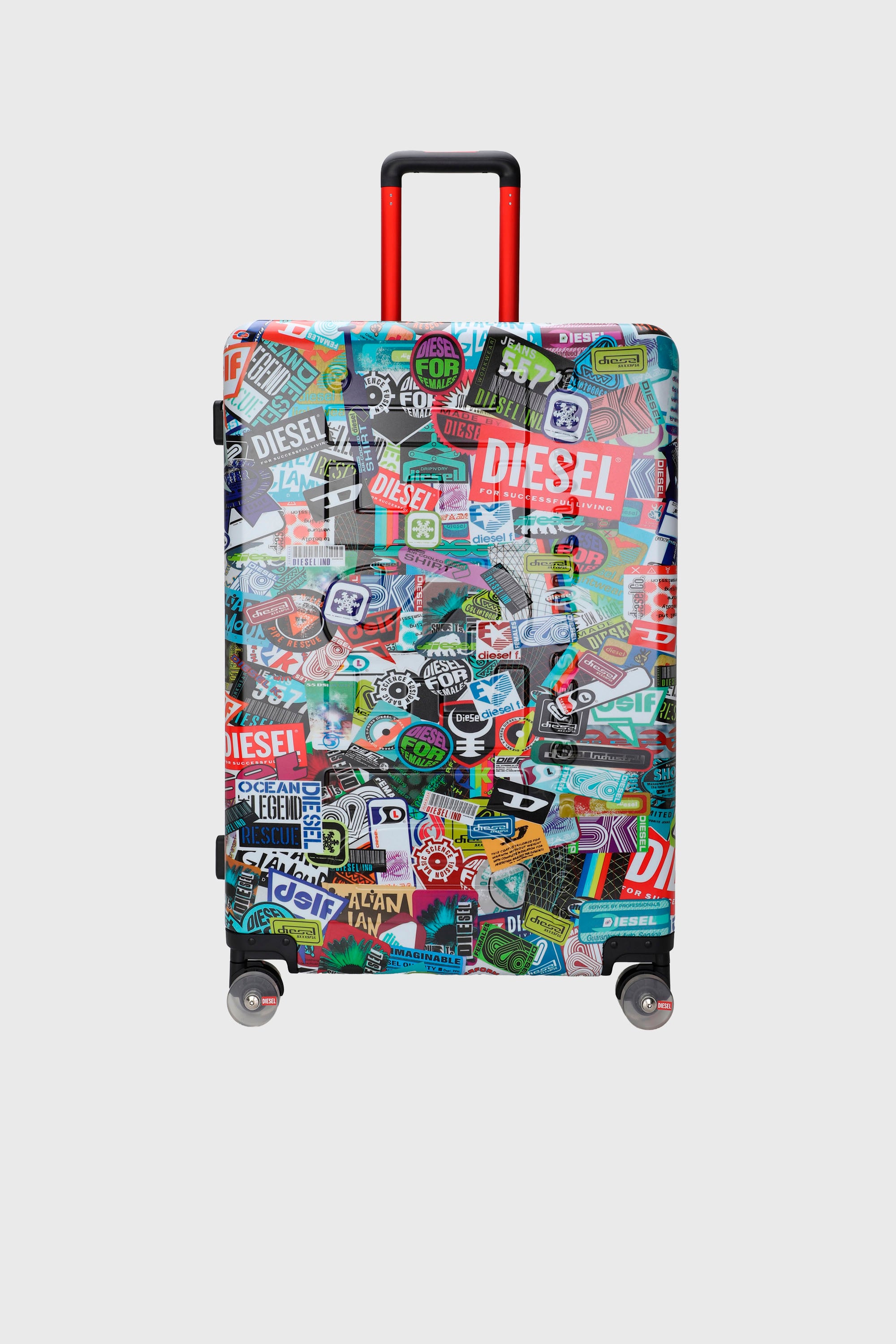 Diesel - DIESEL PC PRINTED TROLLEY-STICKERS- DSL0, Valise style sticker taille L Mixte in Polychrome - 1