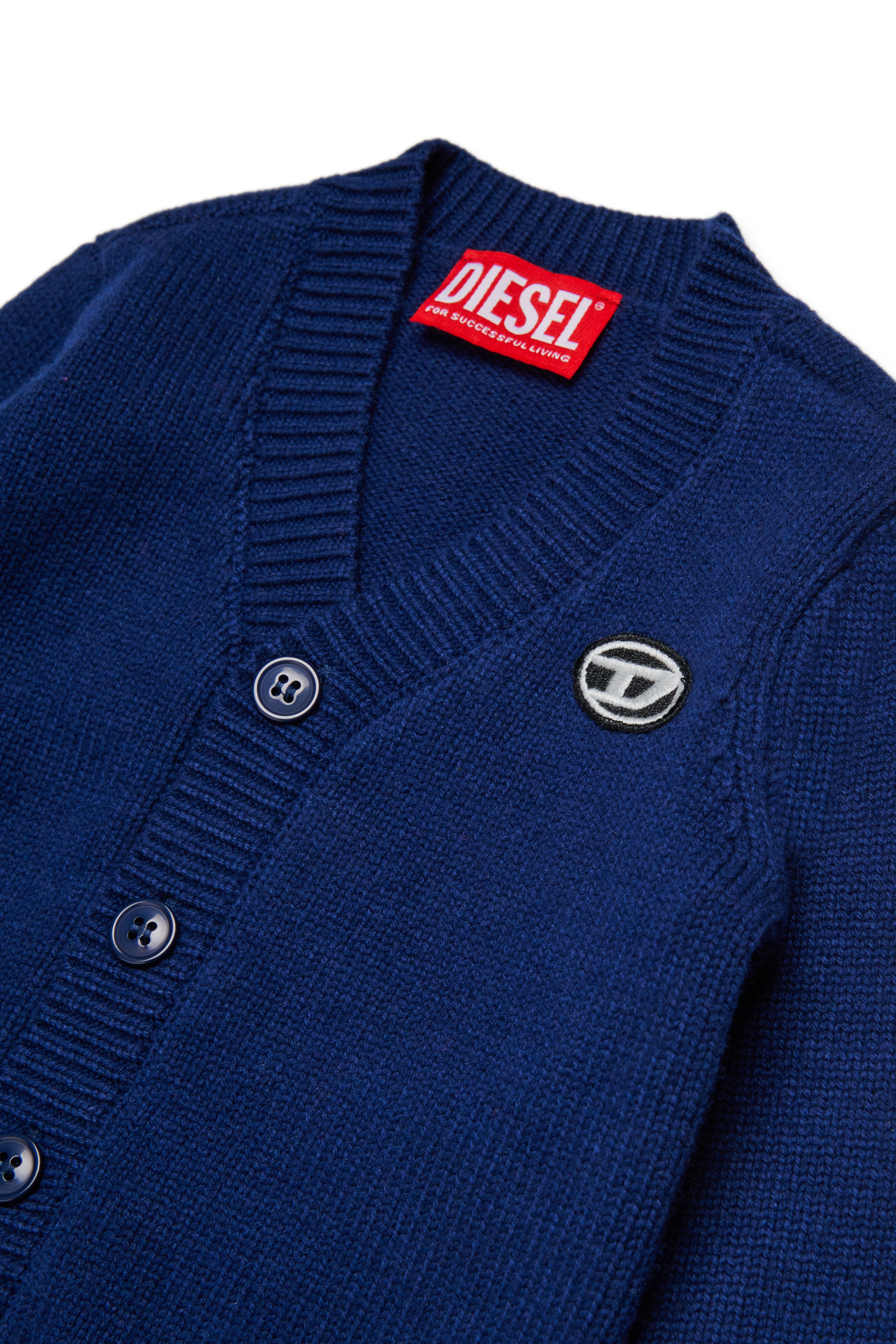 Diesel - KLONCARDIGANB, Cardigan en mélange de laine Mixte in Bleu - 3