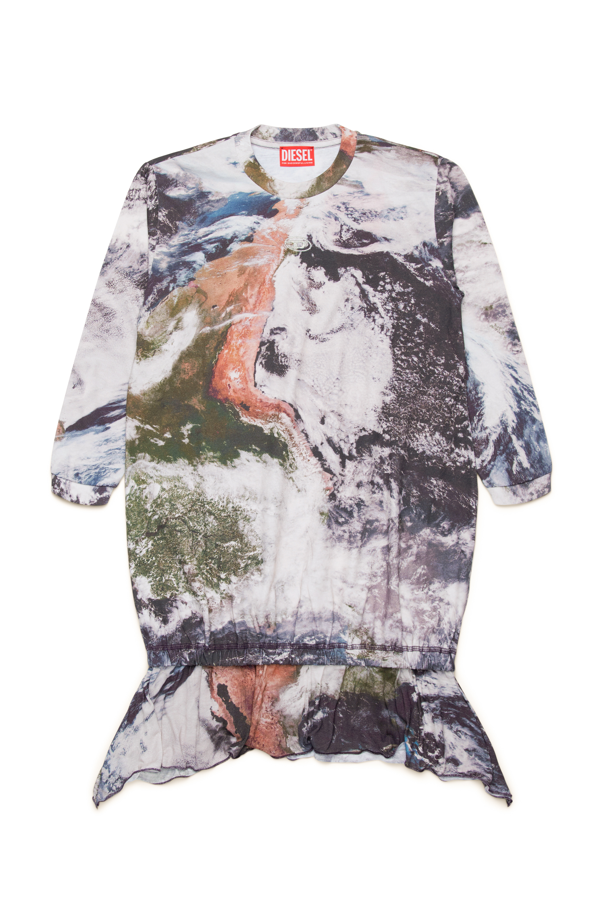 Diesel - DOLLYOD, Femme Robe asymétrique avec imprimé Planet Camo in Polychrome - Image 1