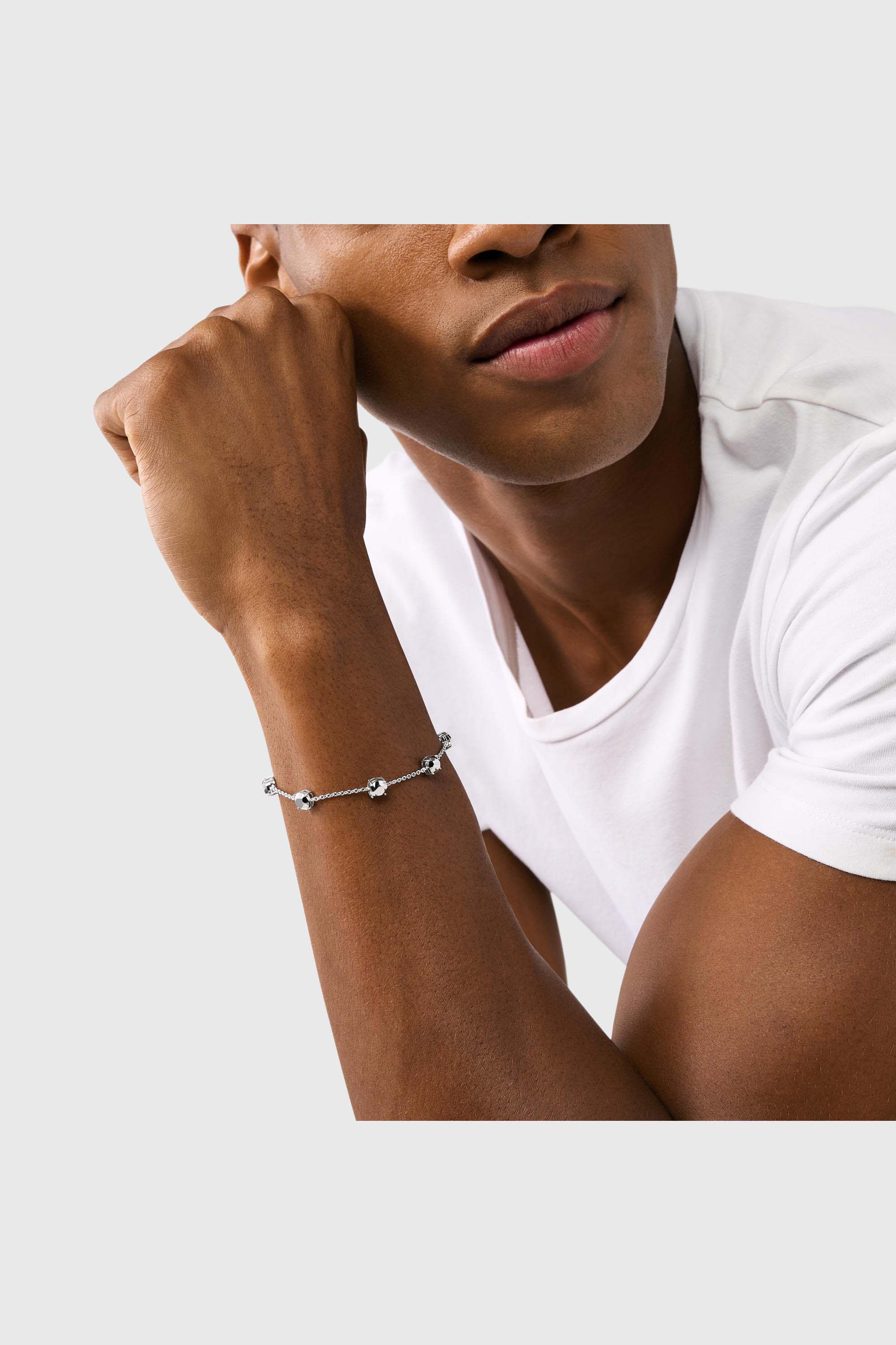 Diesel - DL1358040 STERLING SILVER JEWEL, Bracelet cha&icirc;ne en argent sterling Mixte in Gris argent&eacute; - 3
