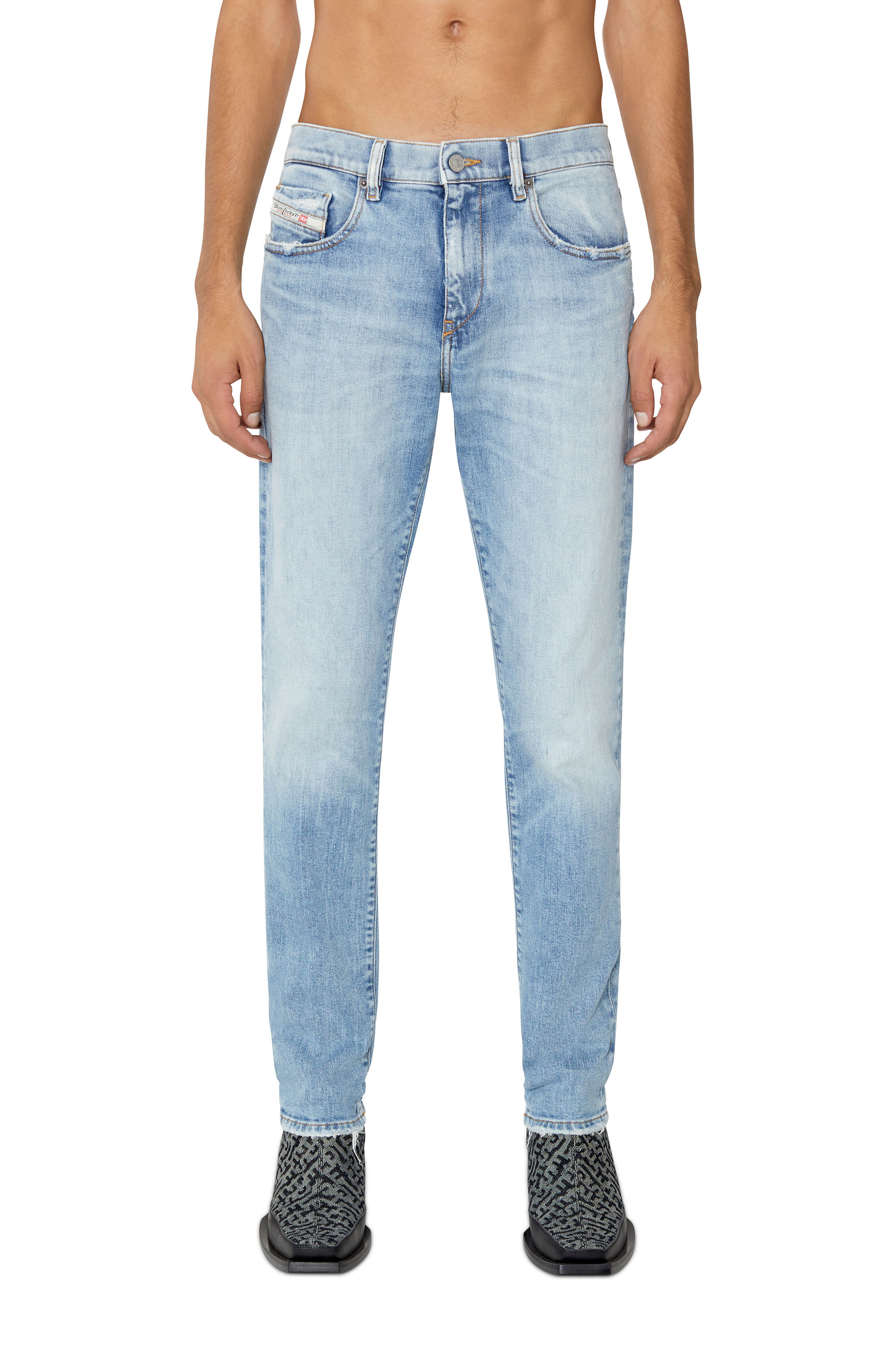 Diesel - Slim Jeans 2019 D-Strukt 09E67, Bleu Clair - Image 2