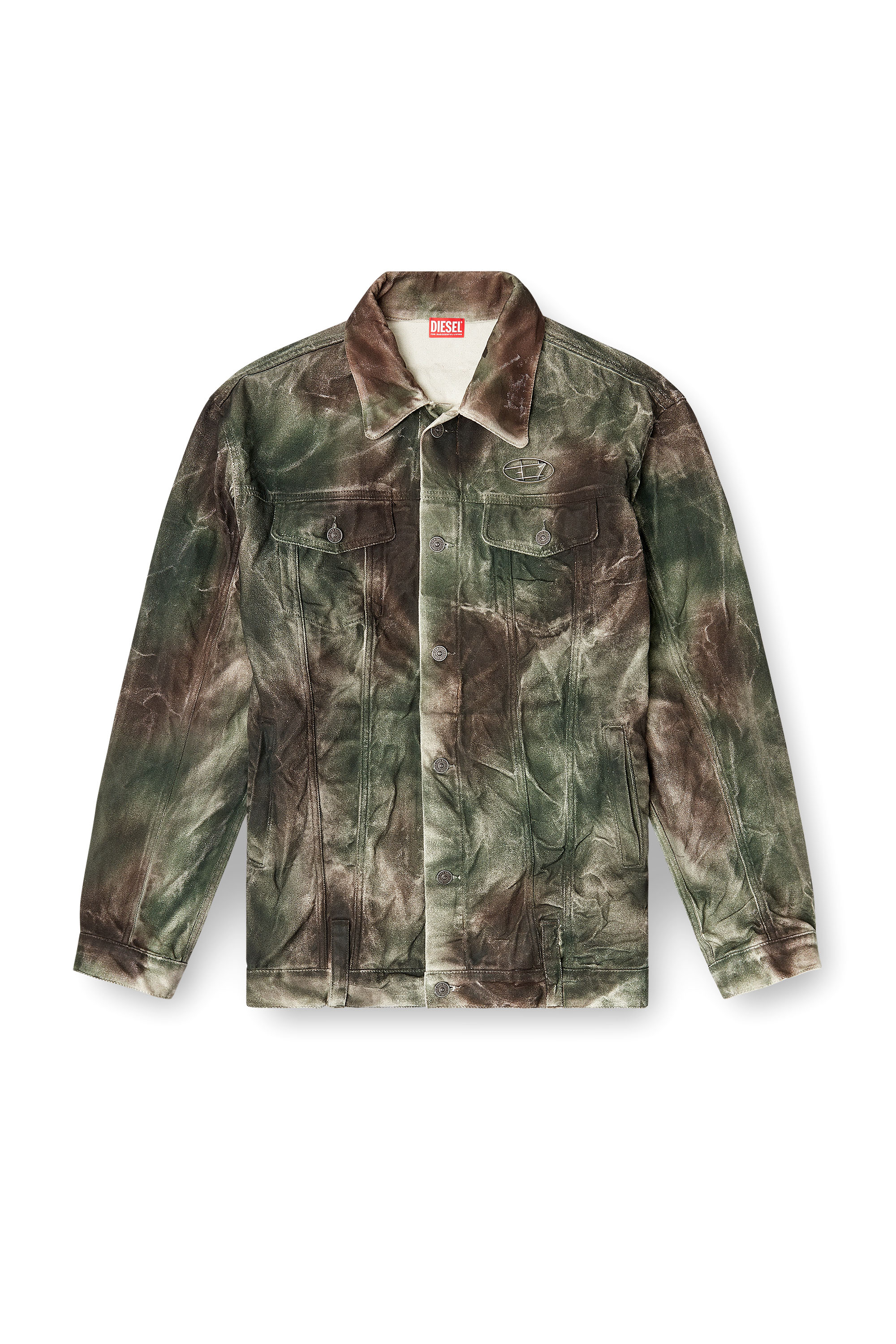 Diesel - J-THUG-JKT, Veste camionneur en toile camouflage froissée Mixte in Polychrome - 3
