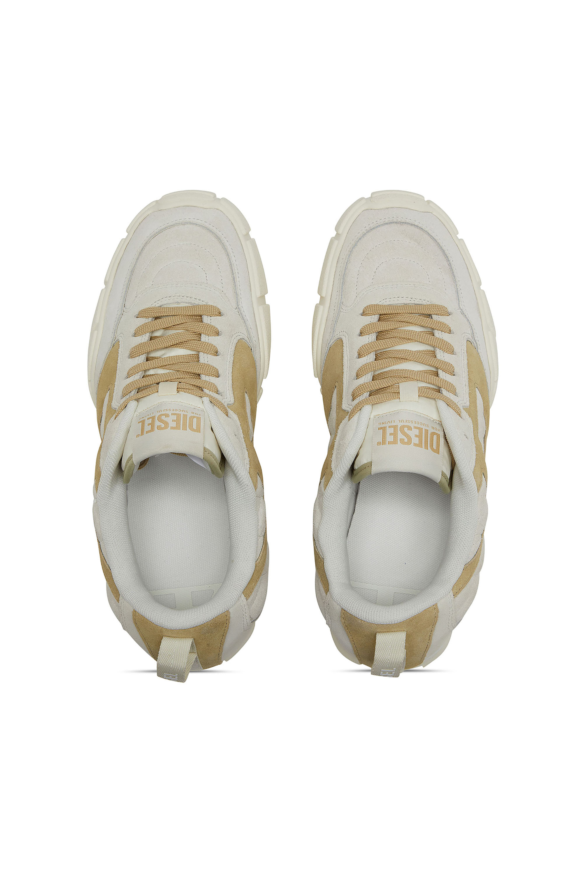 Diesel - S-PAGODHA LOW W, S-Pagodha-Baskets en daim matelassées Femme in Blanc - 4