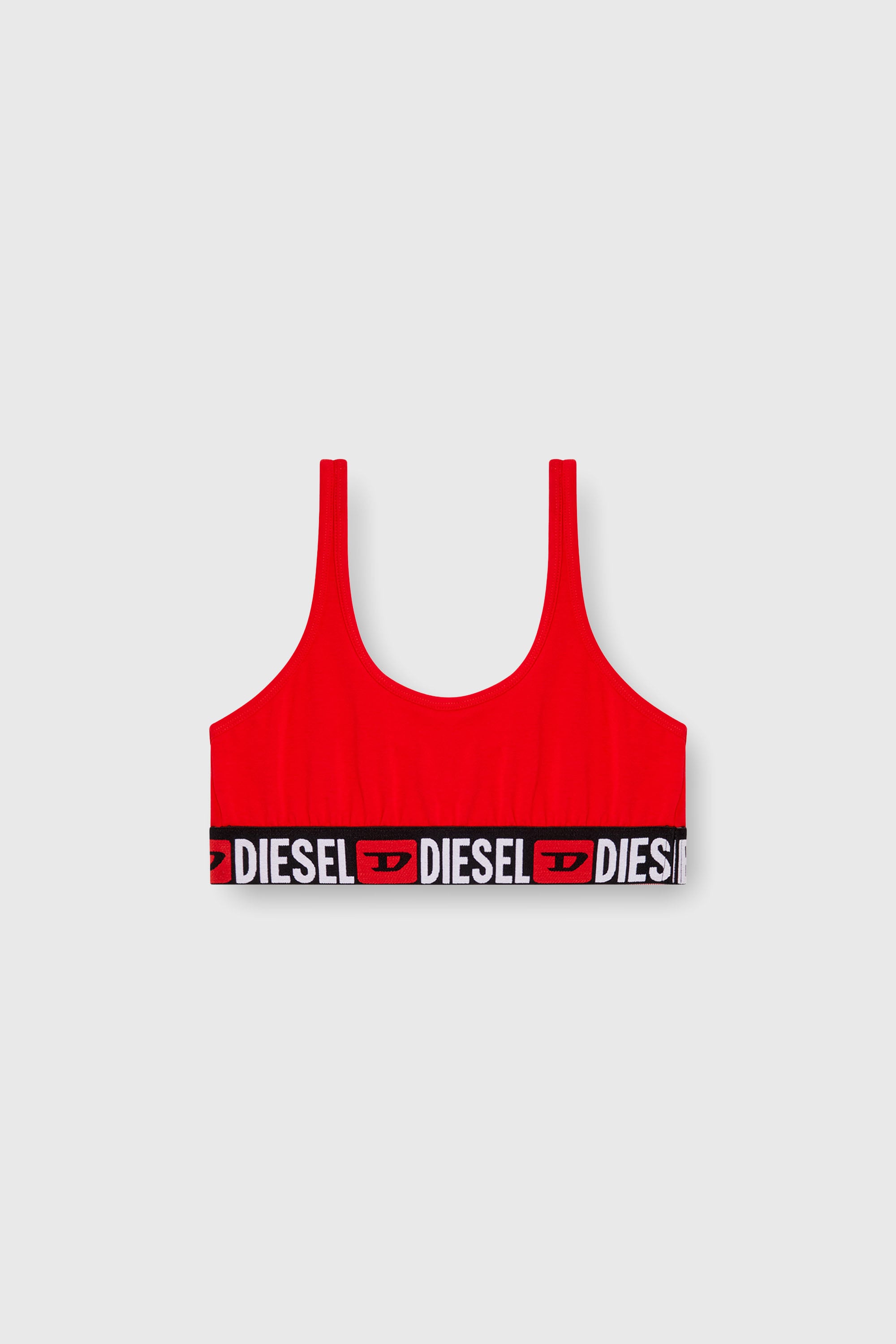 Diesel - UFSB-ORIBA, Bralette avec bande logo Femme in Rouge - 2