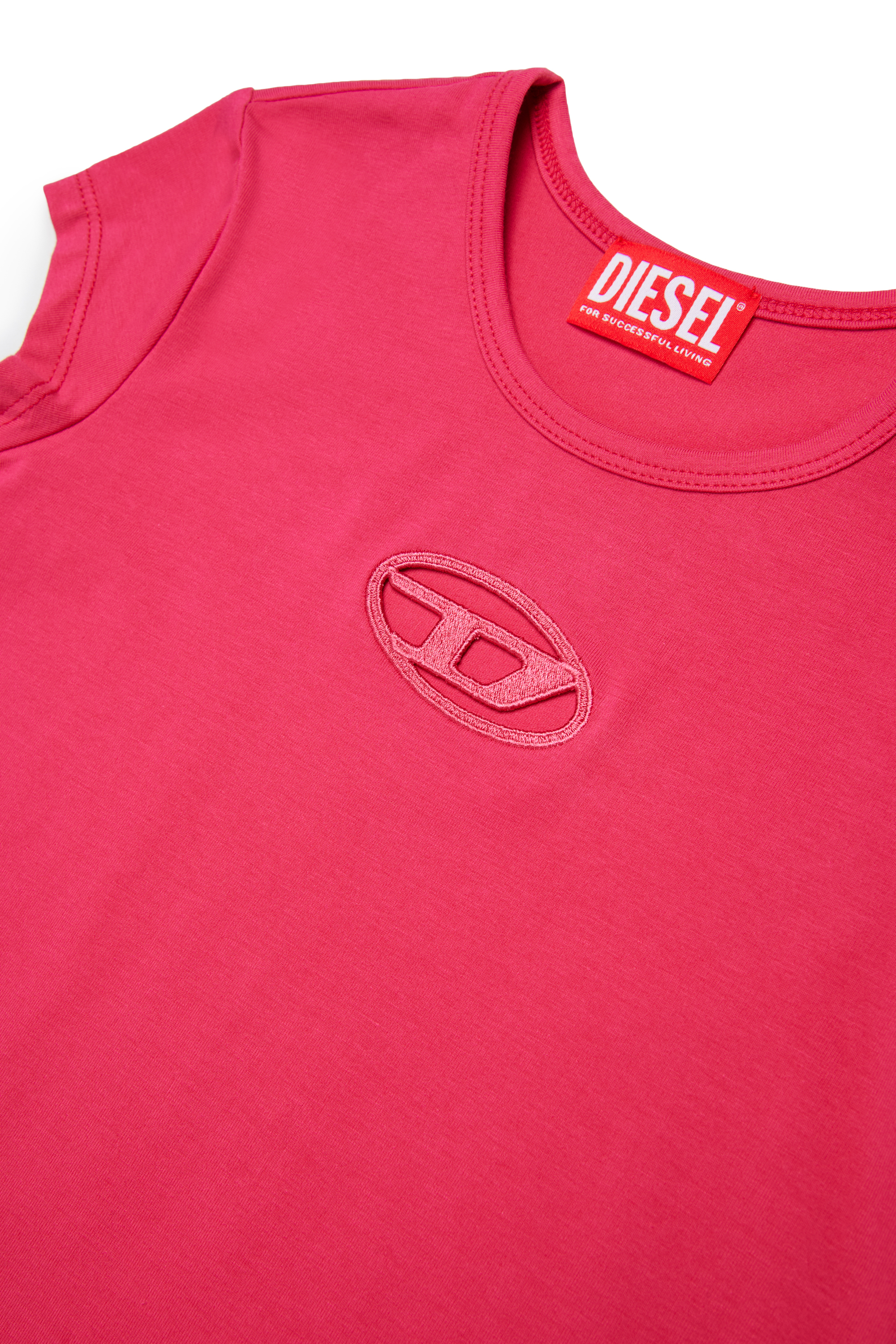 Diesel - DANGIELAM, Robe T-shirt avec cut-out Oval D Femme in Rose - 4