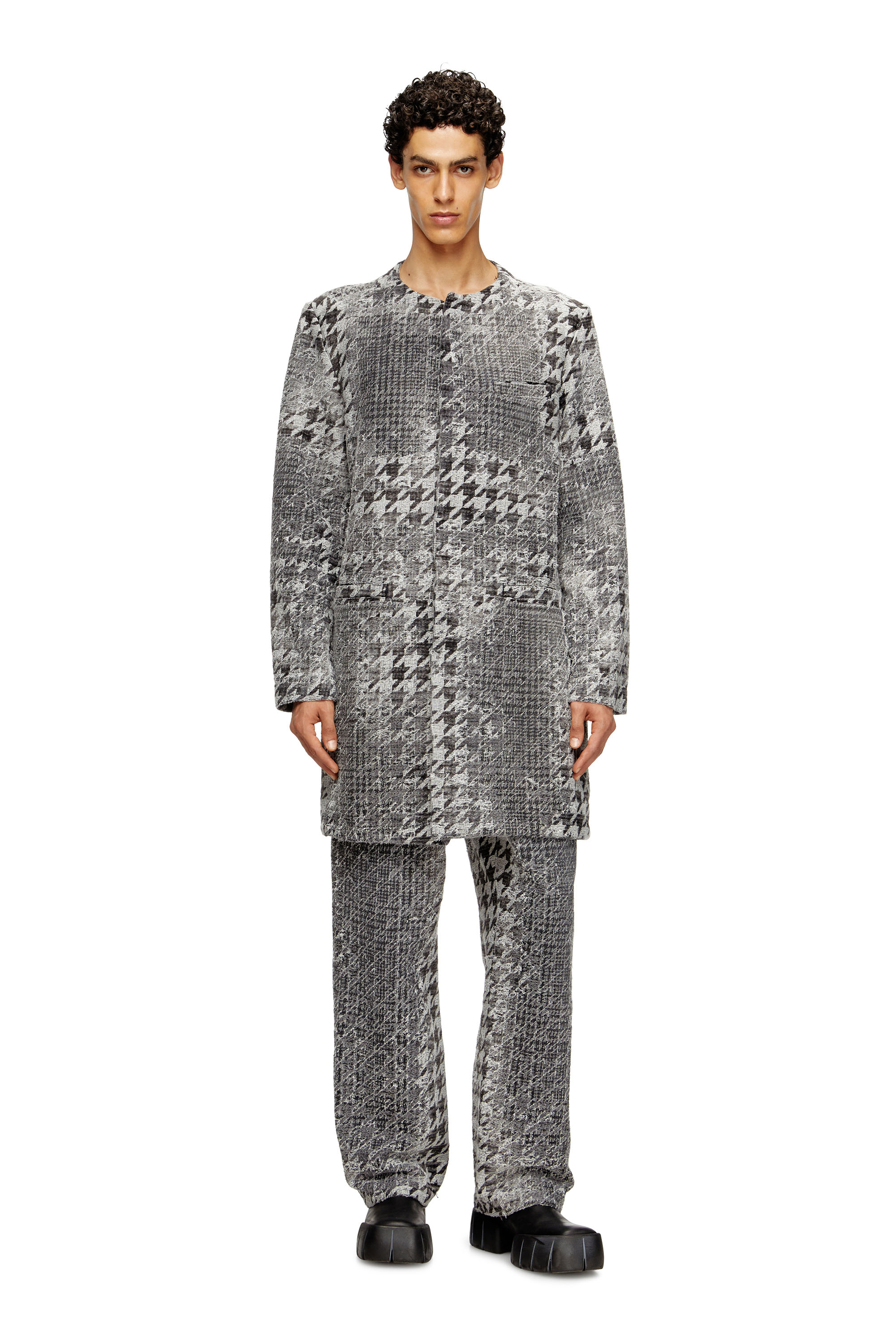 Diesel - D-LOT-FSH, Manteau en denim jacquard motif Prince-de-Galles Mixte in Polychrome - 1