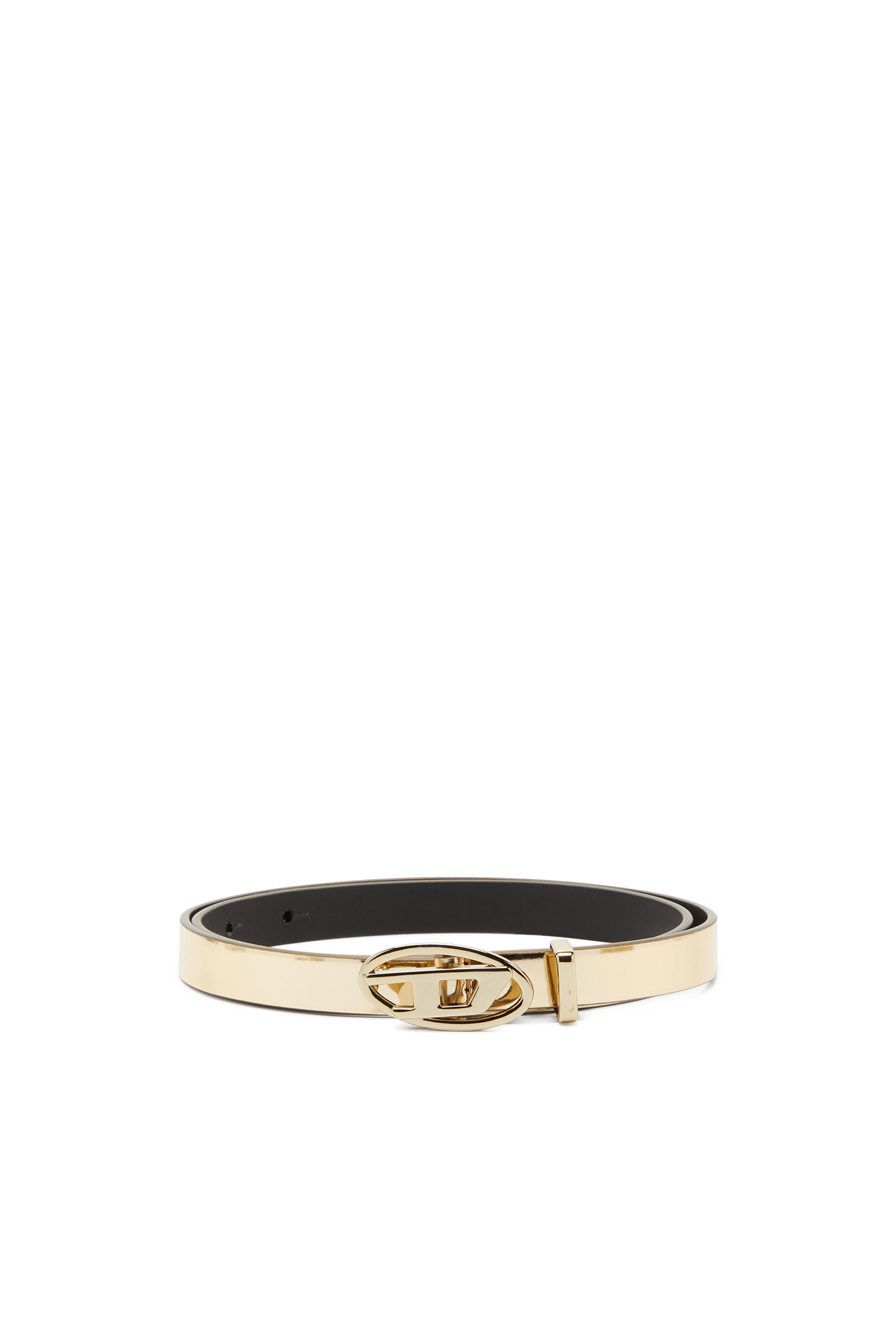 Diesel - B-1DR 15, Ceinture fine en cuir laminé Femme in Doré - 1