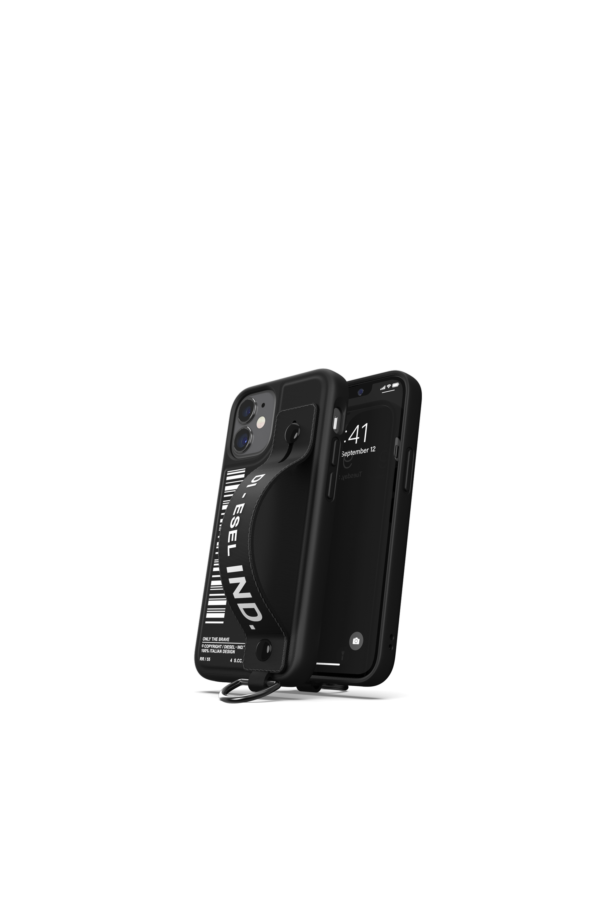 Diesel - 42524 STANDARD CASE, Coque avec bande rétractable pur iPhone 12 Mini Mixte in Noir - 3