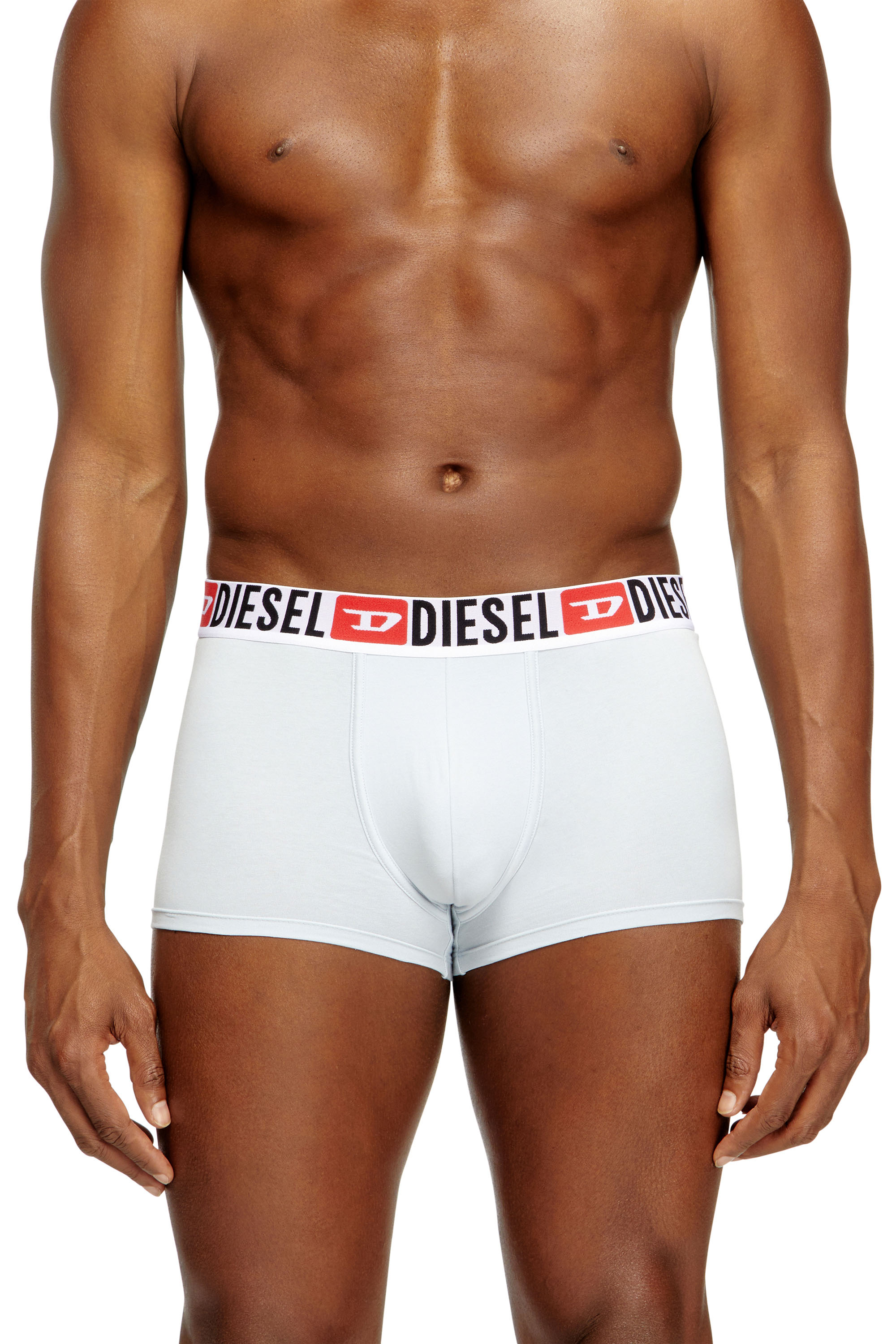 Diesel - UMBX-DAMIENTHREEPACK, Lot de trois boxers avec taille ornée du logo sur toute la surface Homme in Blanc - 3