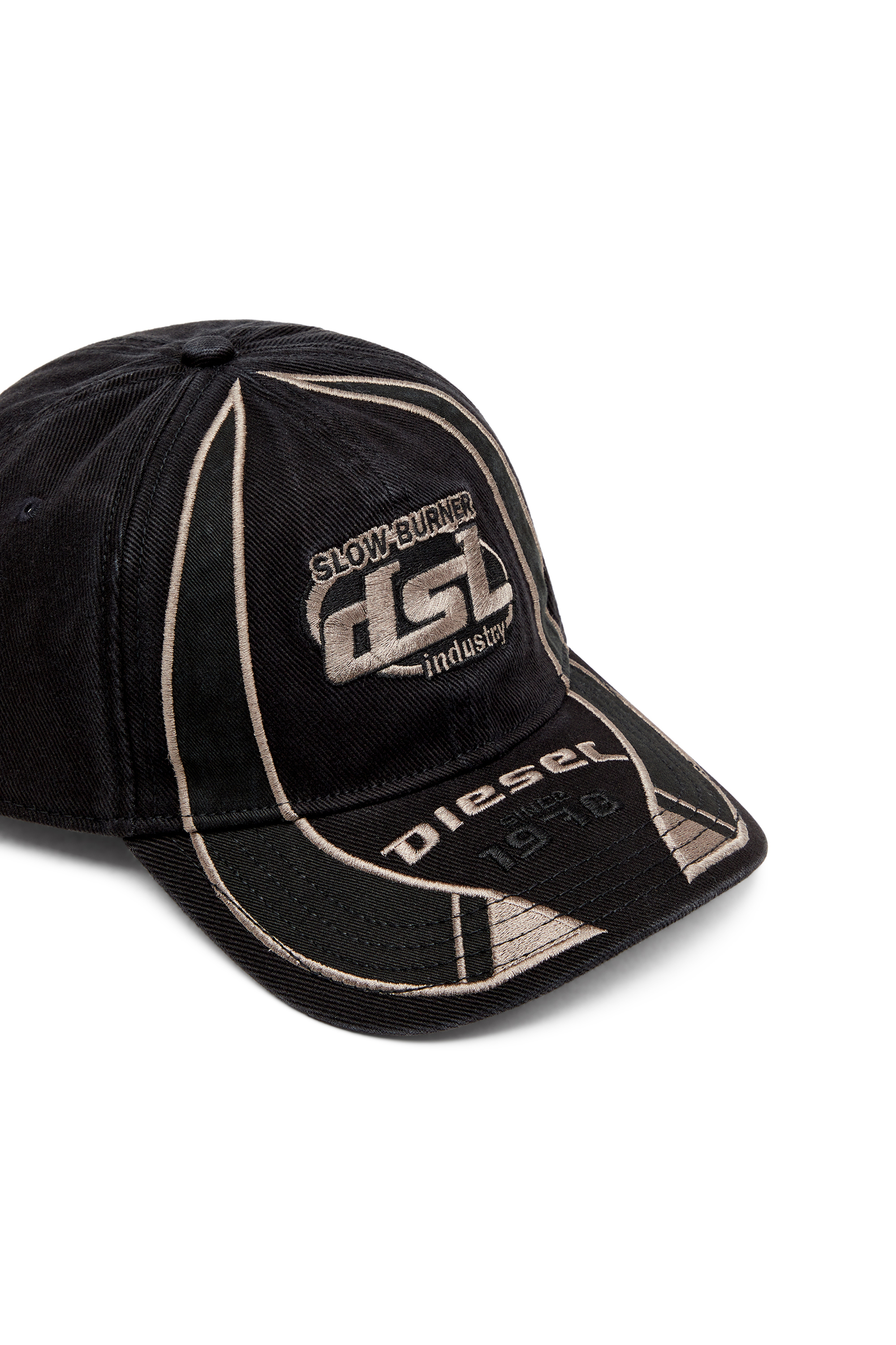 Diesel - C-ARSON, Casquette de baseball avec empiècements brodés Homme in Polychrome - 3