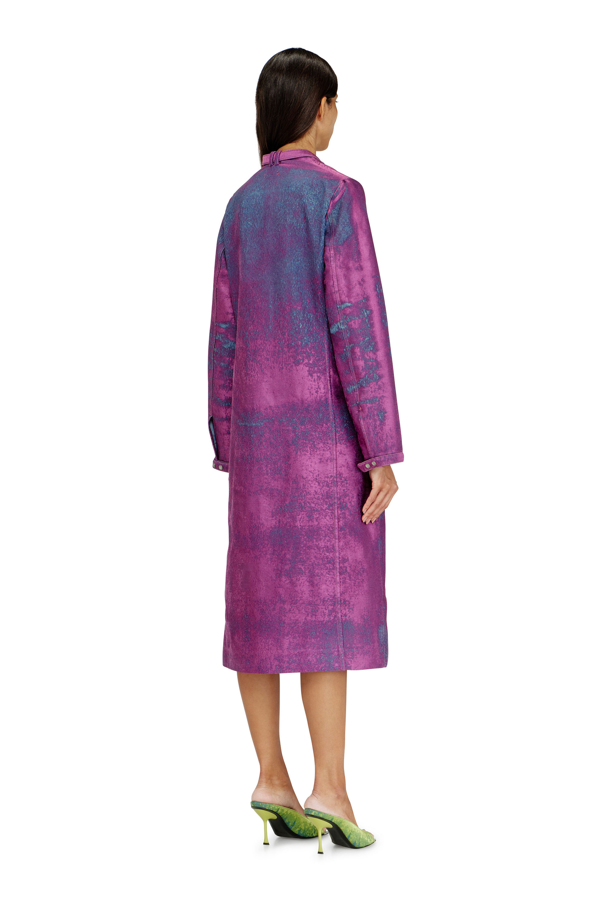 Diesel - DE-DELGAR-FSI, Manteau en denim satin color&eacute; Femme in Violet - 4