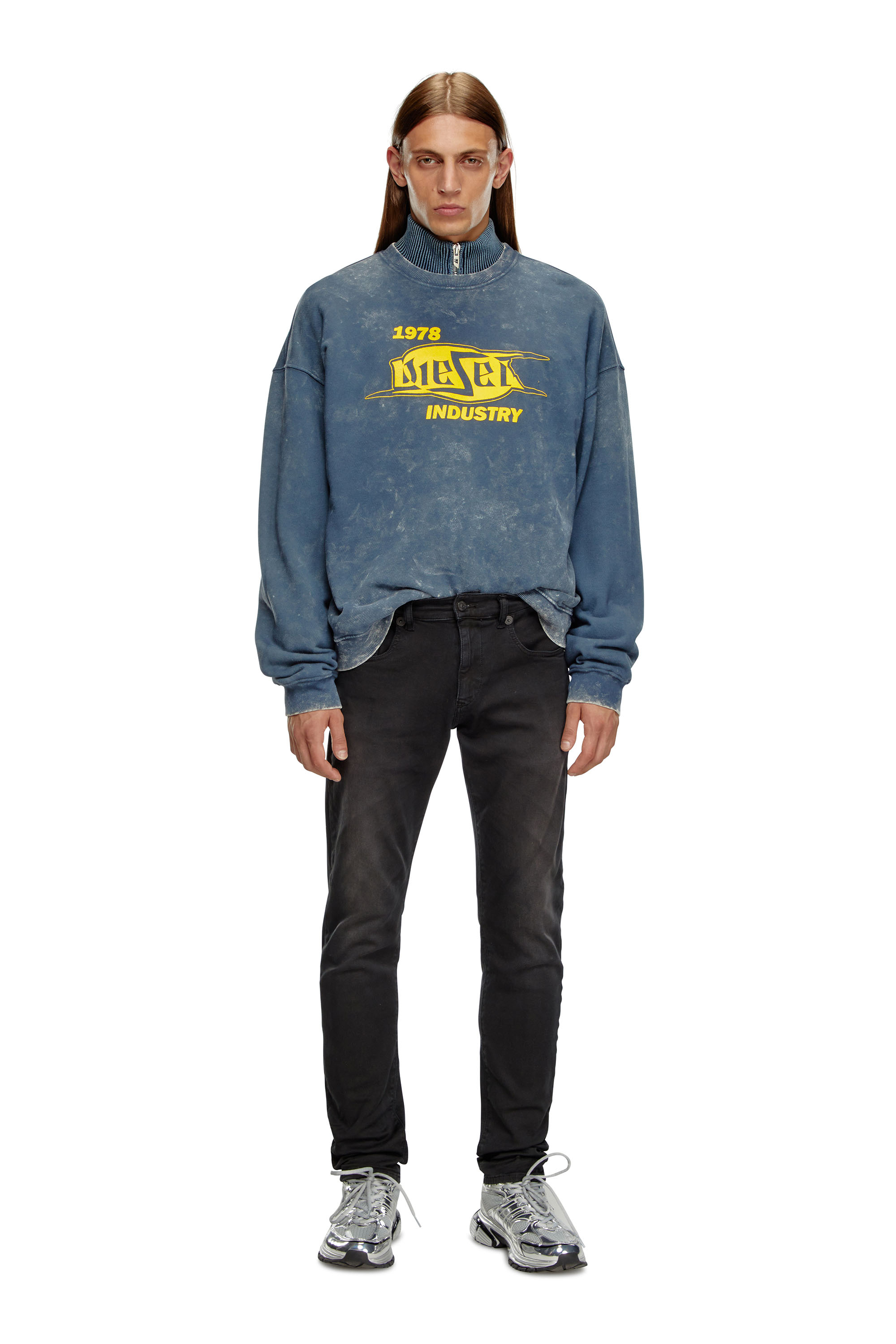 Diesel - Slim 2060 D-Strukt Joggjeans® 0670M Homme, Noir/Gris foncé - Image 1