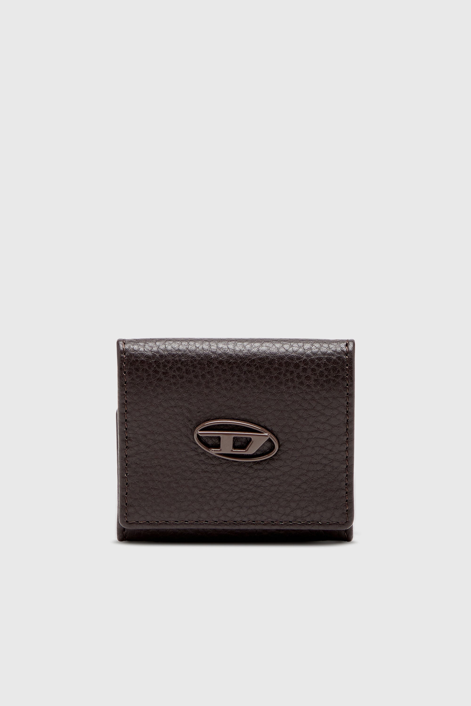 Diesel - HISSU EVO COIN CASE, Porte-monnaie en cuir grain&eacute; Homme in Marron - 1