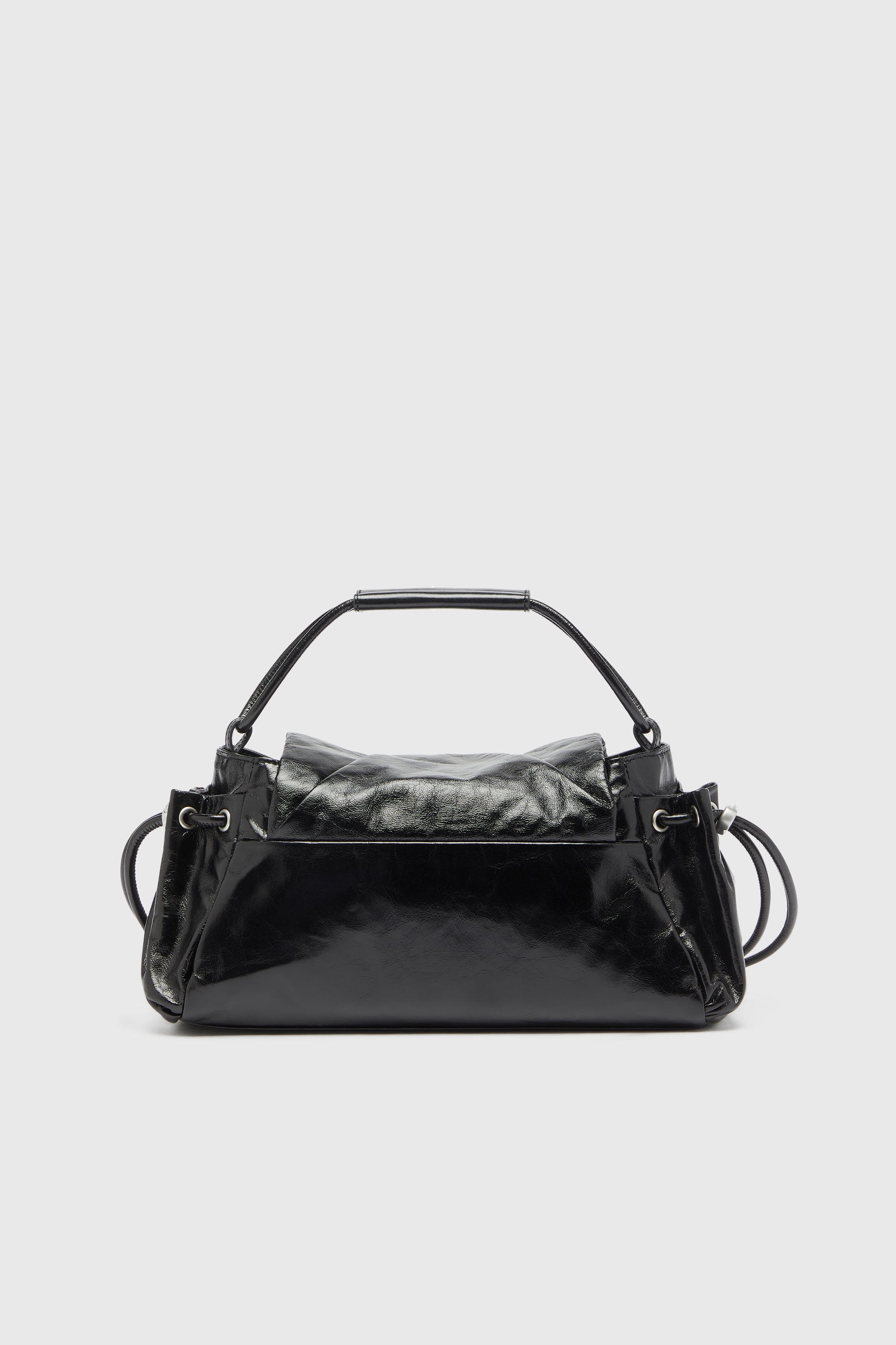 Diesel - SCRUNCH-D TOP HANDLE, Scrunch-D - Sac &agrave; poign&eacute;e en cuir brillant froiss&eacute; Femme in Noir - 2