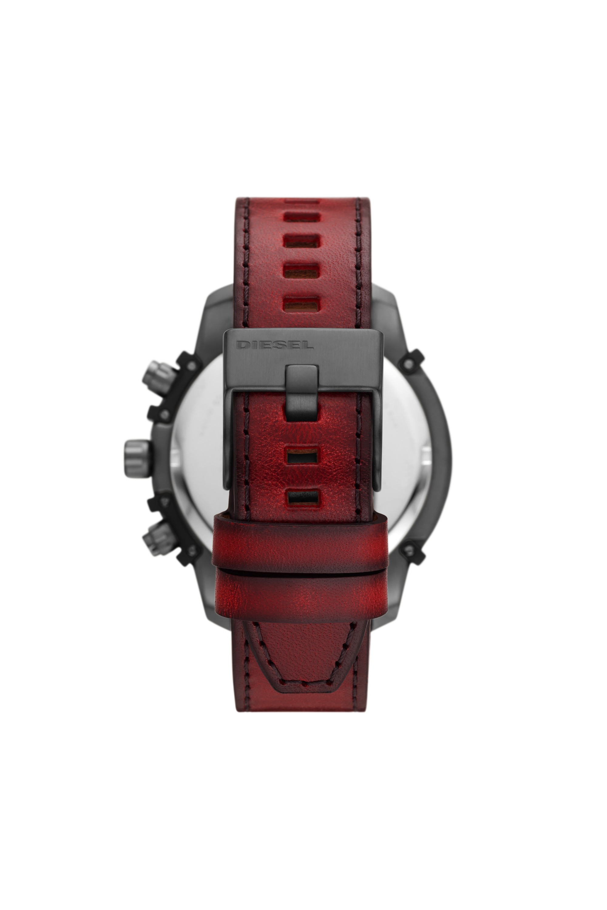Diesel - DZ4594, Montre Griffed chronographe en cuir rouge Homme in Rouge - 2