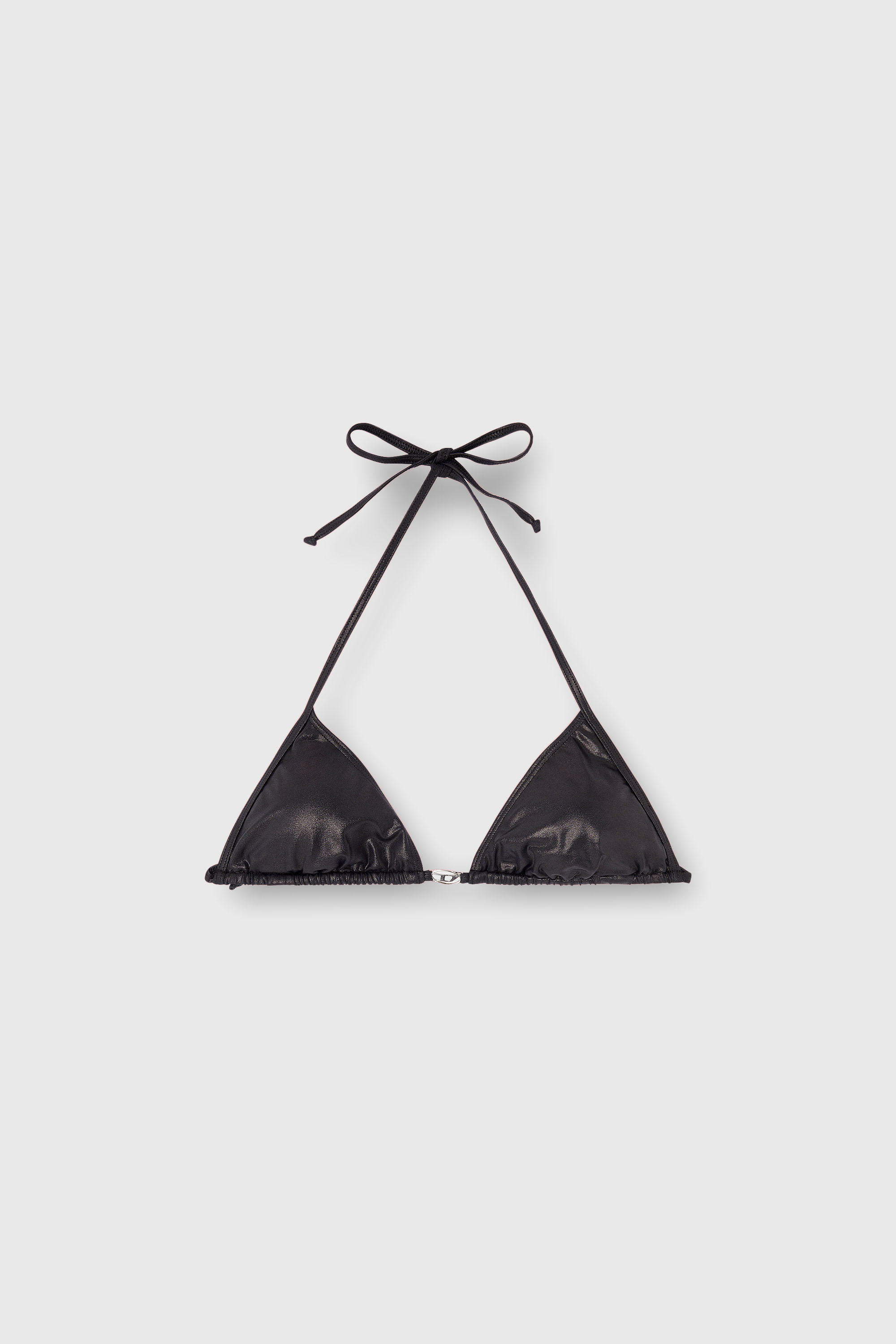 Diesel - ELETTRA-DNM, Haut de bikini triangle en tissu scintillant Femme in Noir - 2