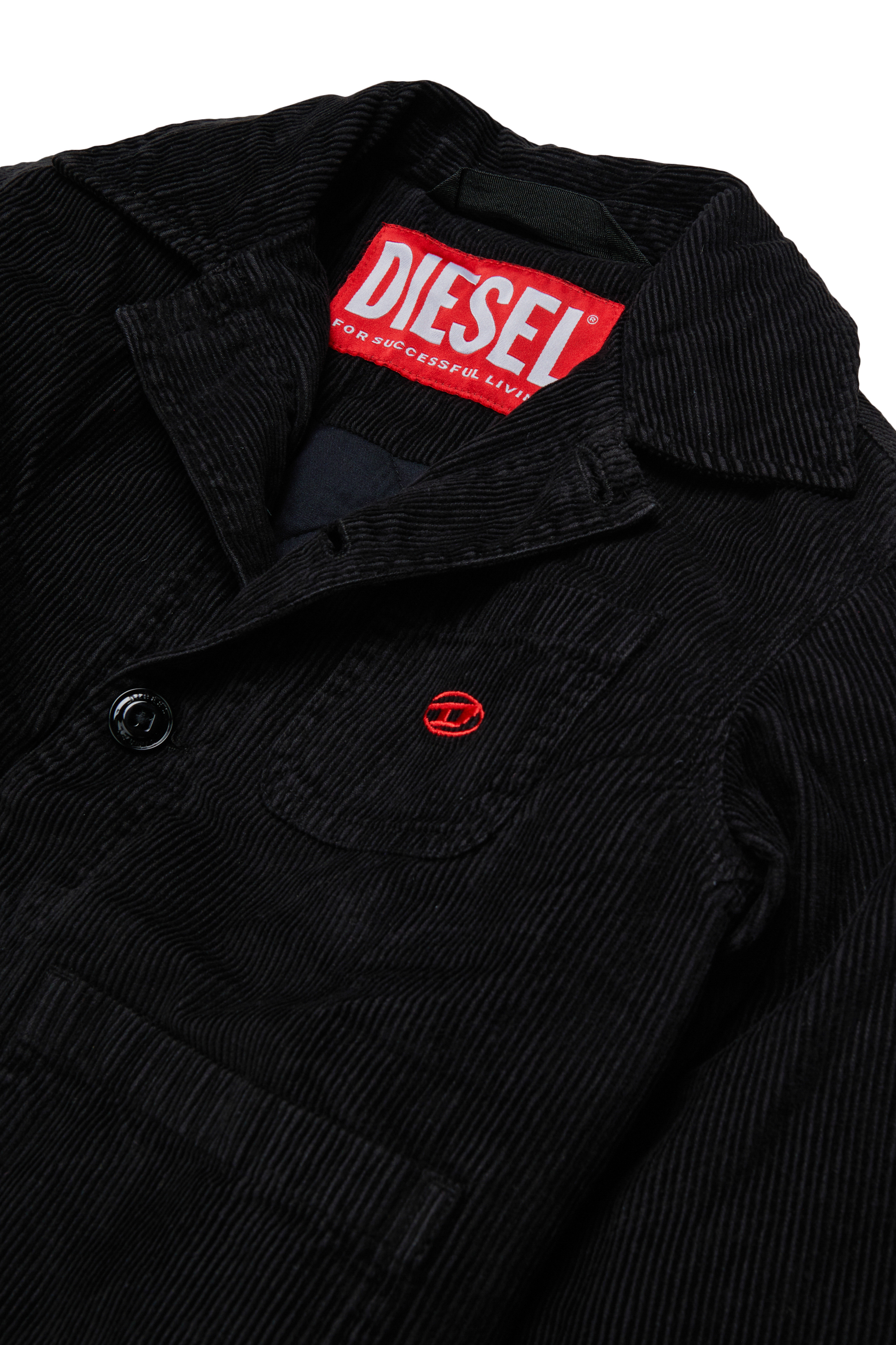 Diesel - JMILL, Surchemise en velours c&ocirc;tel&eacute; Homme in Noir - 3