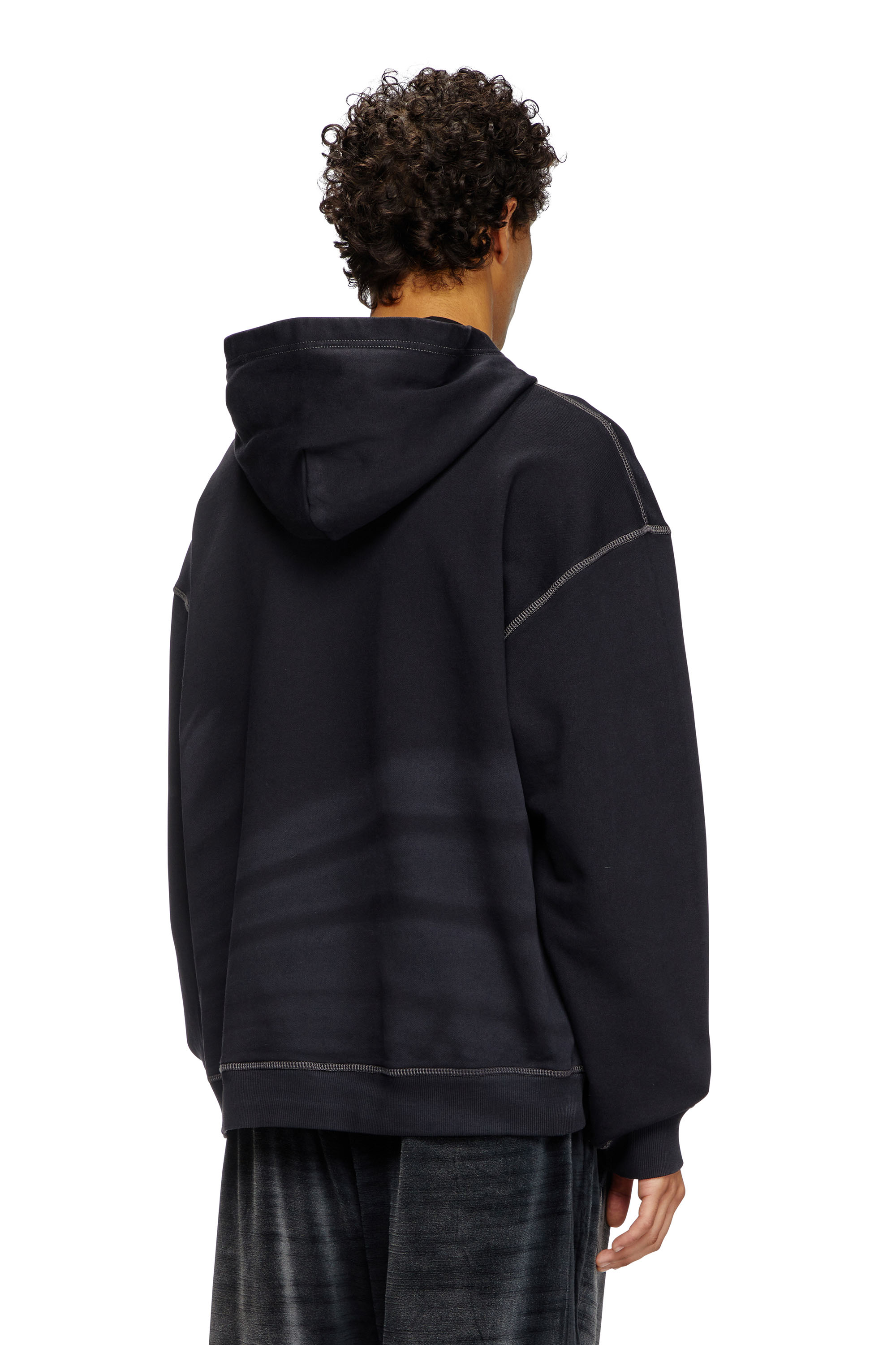 Diesel - S-BOXT-HOOD-R9, Sweat-shirt à capuche avec logo délavé au laser Homme in Noir - 4